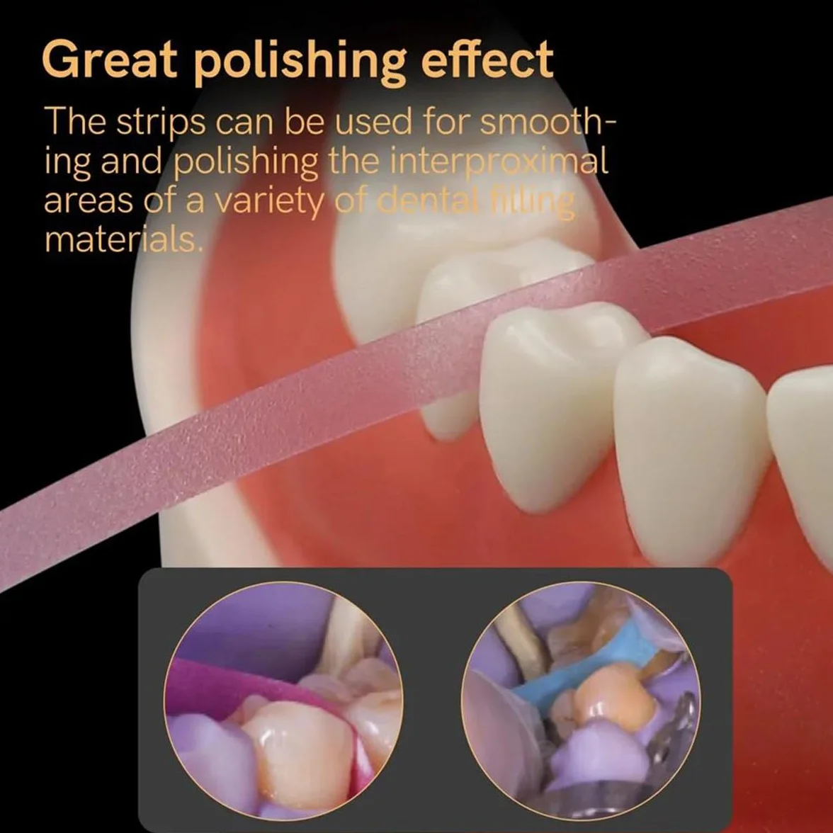 Tokaneit Tiras de Pulido Dental Papel de Lija para Dientes 50um 4mmx6m Morado