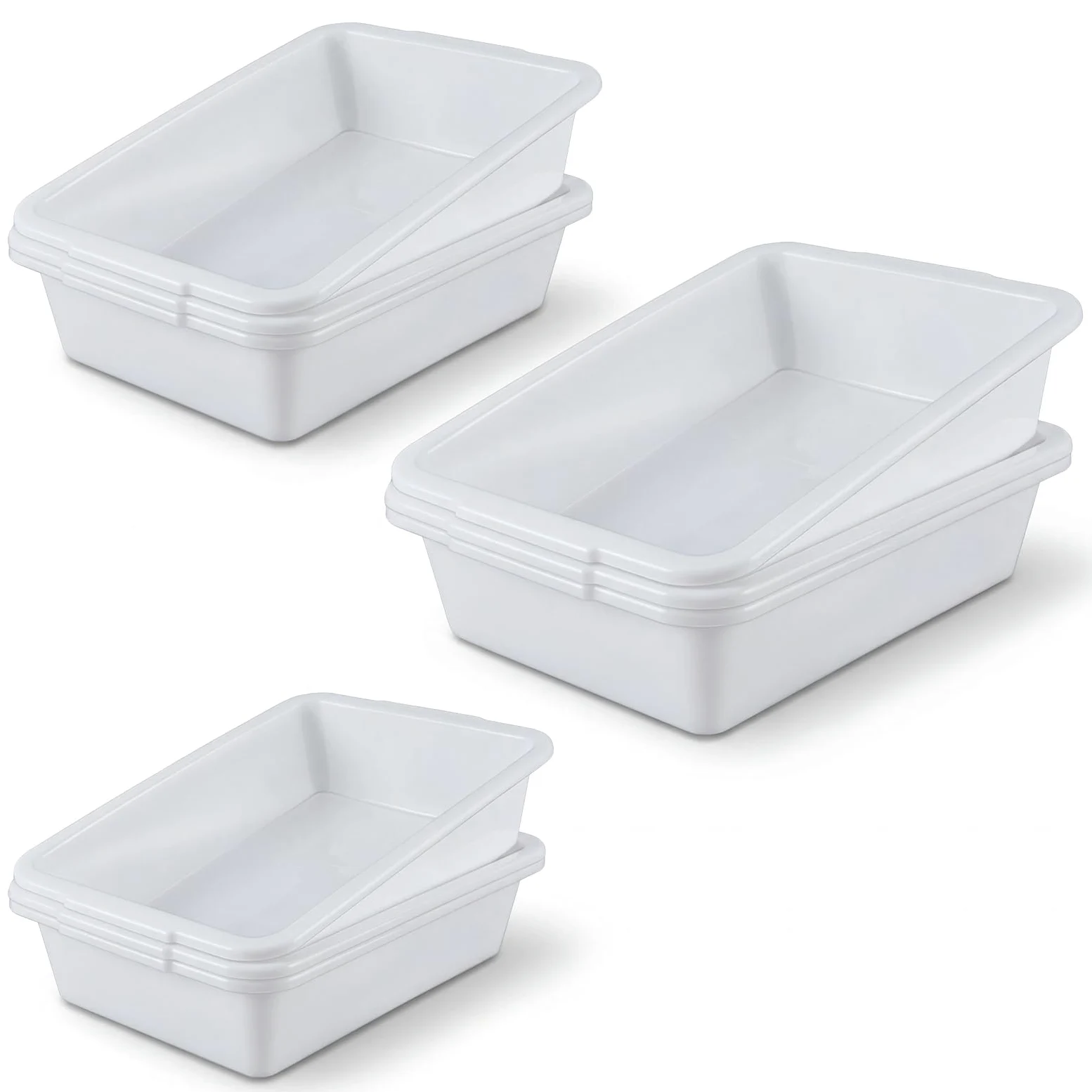 Remerry Paquete de 9 bandejas de contención de polipropileno, 3 tamaños (S/M/L), bandeja de laboratorio rectangular para esterilizar suministros de laboratorio, plástico duradero y resistente a la
