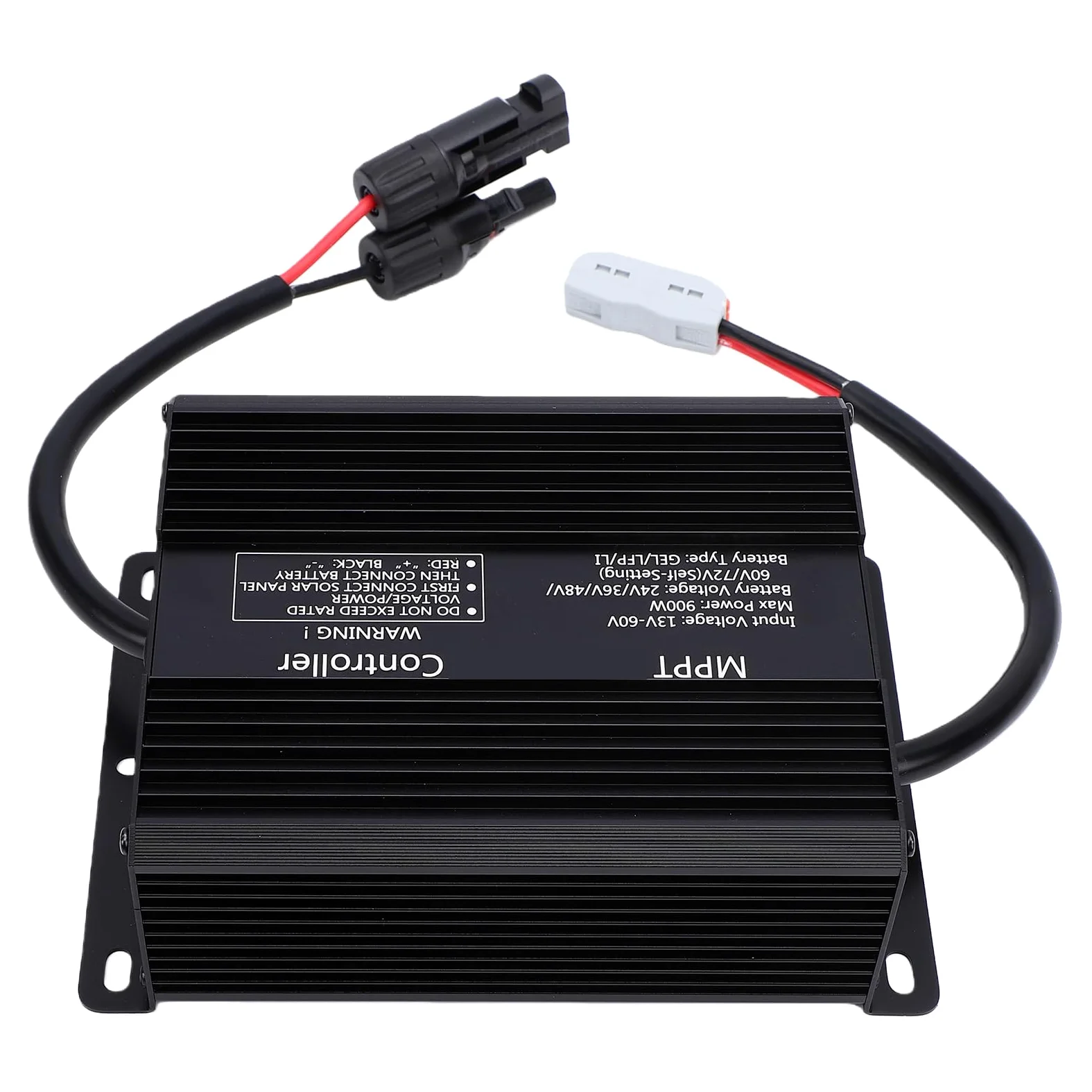 LiebeWH Controlador de Carga Solar MPPT, Controlador de Cargador Solar de 60 A con Amplio Rango de Voltaje MPPT, 900 W para Sistemas de Almacenamiento Domésticos de Vehículos Recreativos Solares,