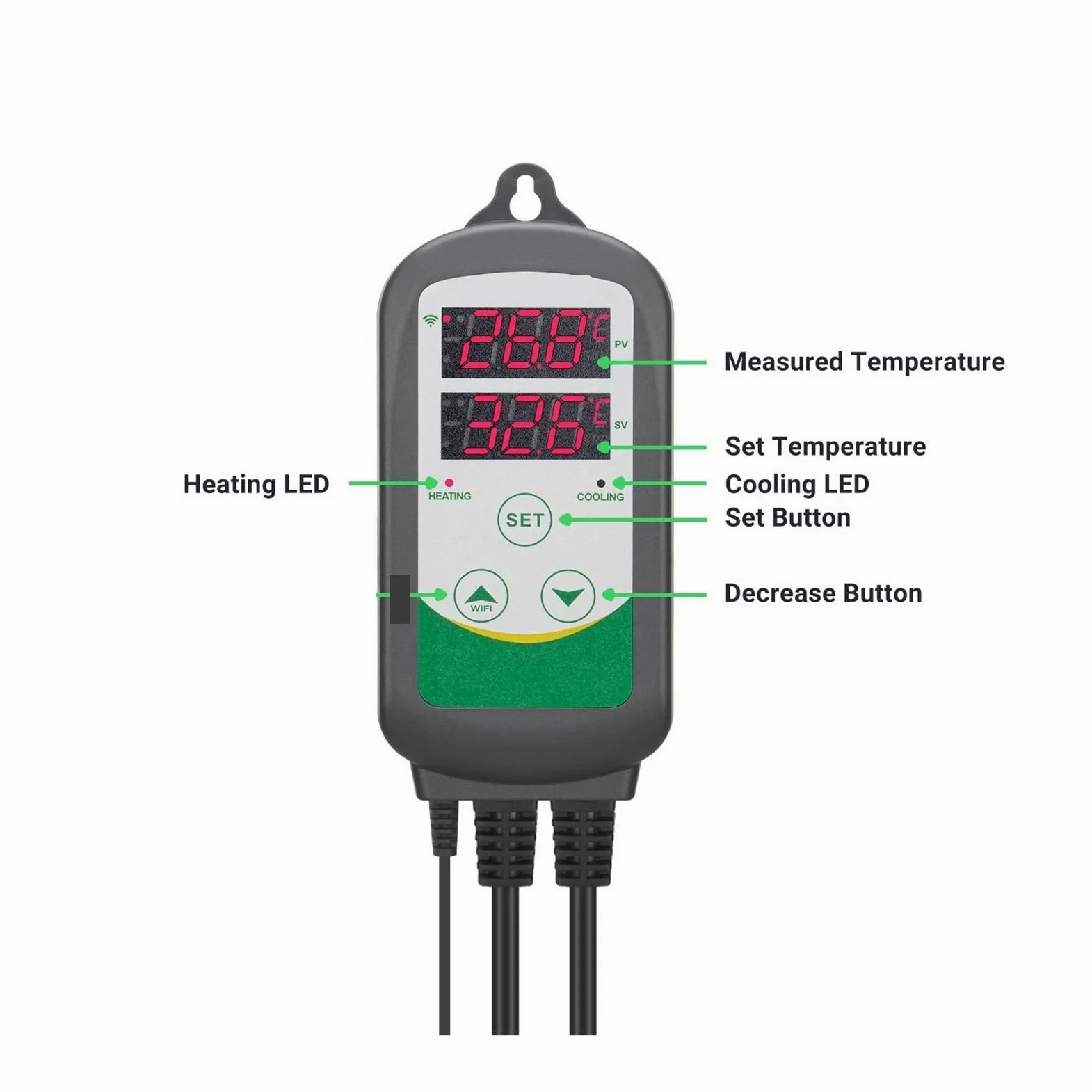 Controlador de temperatura de calefacción y refrigeración ITC-308, termostato de salida calibrable con sonda de acuario impermeable(AU 220V)
