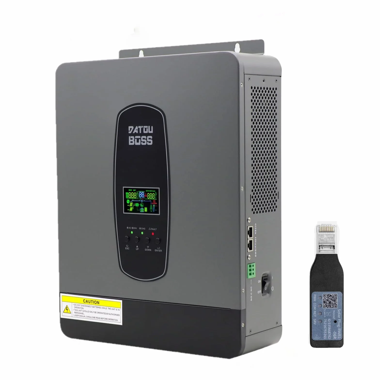 DATOUBOSS Inversor híbrido de 3000 W, 24 V, inversor solar híbrido de onda sinusoidal pura, 24 V CC a 220/230 V CA, sistema de protección BMS, con módulo MPPT de 100 A para baterías de plomo-ácido y