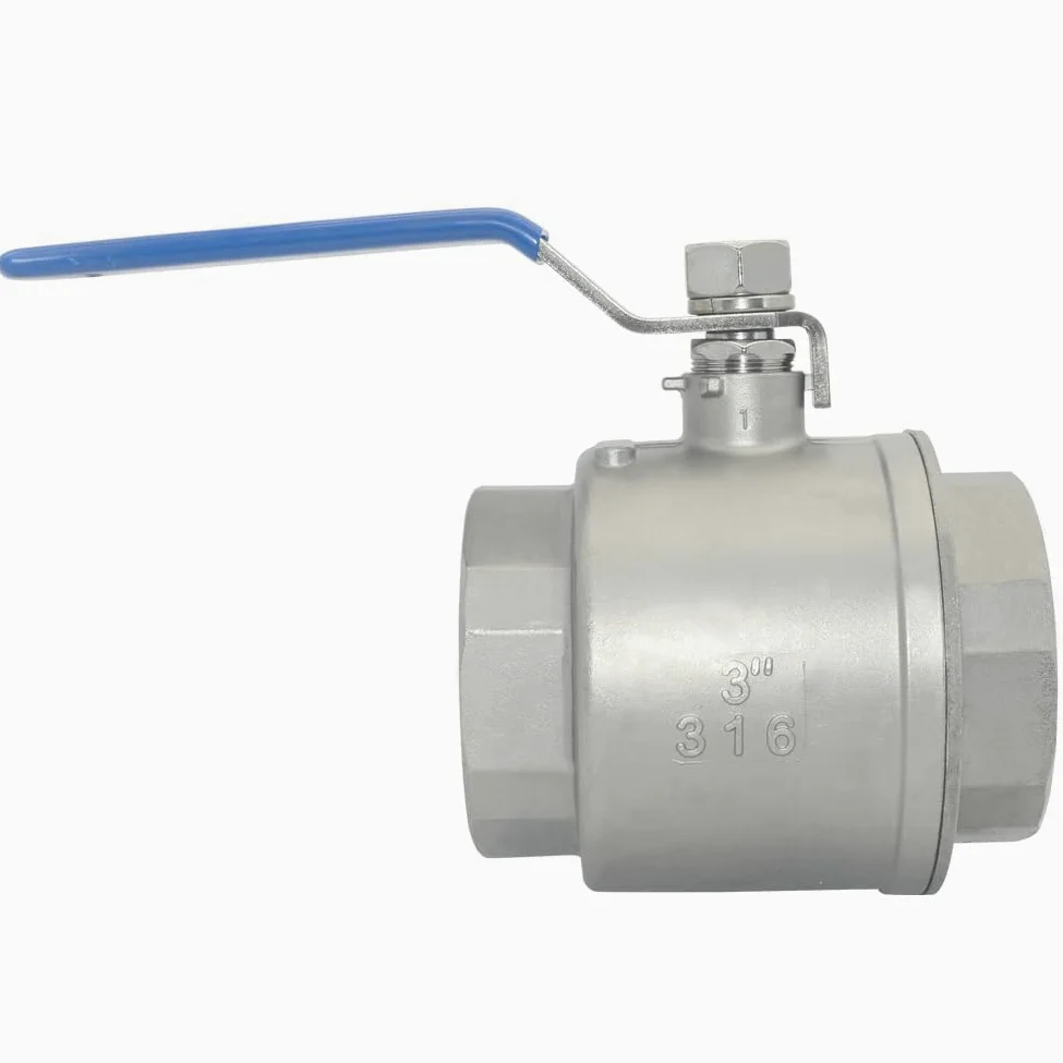 VARMHUS Válvula de bola NPT hembra de acero inoxidable 316 con mango de vinilo WOG1000 (3 pulgadas)