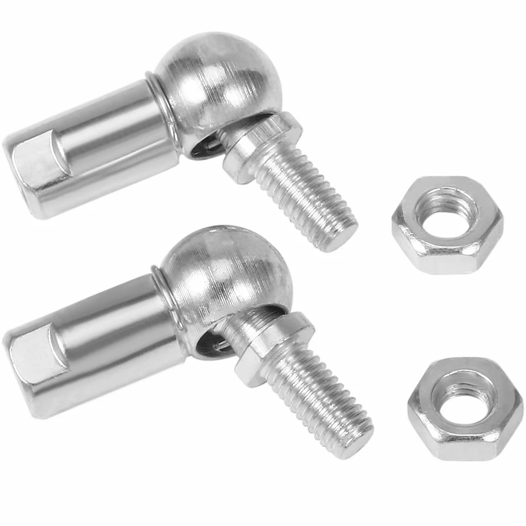 sourcing map CS10 Varilla Extremo Bola Rodamiento con Vástago M6x1.0 Hembra Macho Autolubricante Carbono Acero Bola Enchufe 2Uds