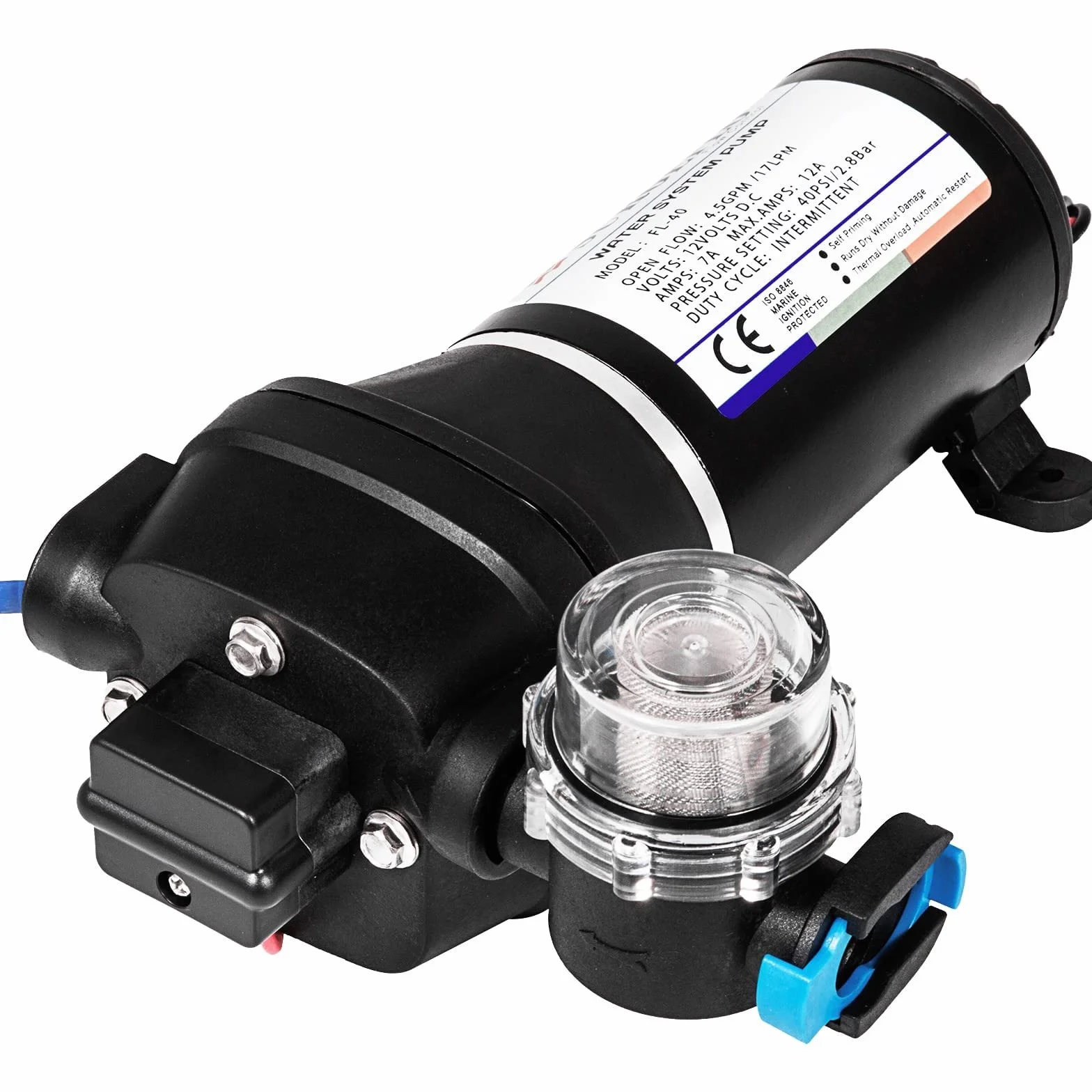 Bomba de diafragma de agua de alta presión FL-40 12V 17 l/min