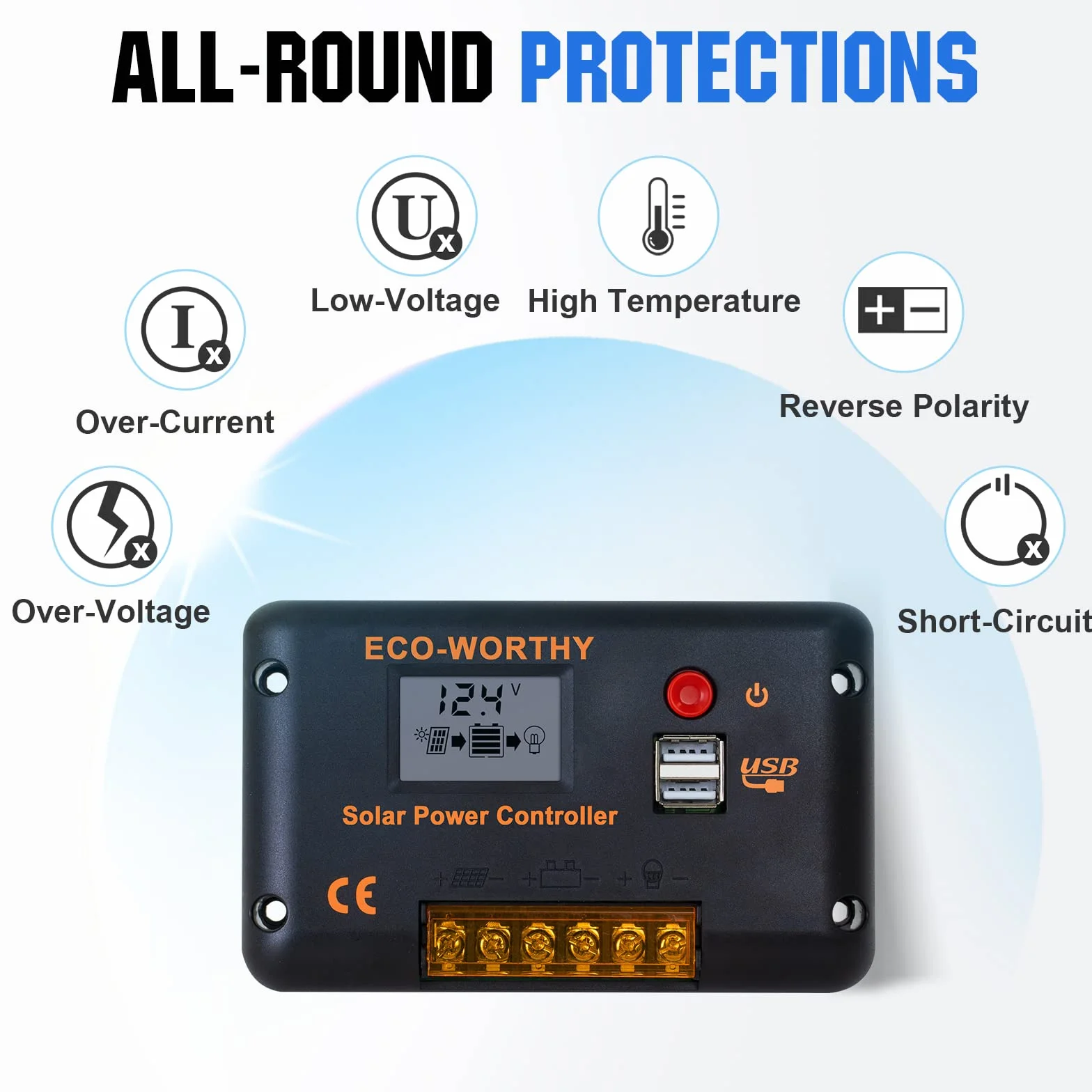 ECO-WORTHY Kit de panel solar flexible de 130 W12 V, independiente de la red: panel solar de 130 W + pantalla LCD de 30 A, regulador de carga PWM + cable solar de 5 m para caravanas, autocaravanas,