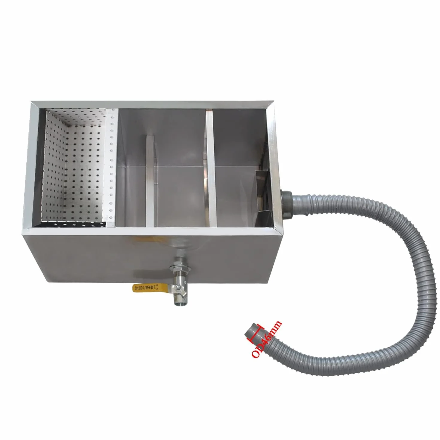 Separador de grasas bajo fregadero inox 2 entrada interceptor grasa decantador