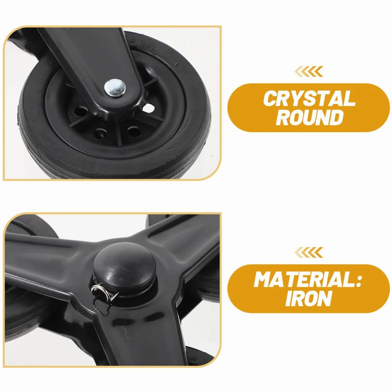 MAGICLULU Ruedas Triangulares para Carro de Compra Eje de Acero Inoxidable, Diseño Estable y Resistente para Subir Escaleras, Ruedas Duraderas para Carrito de Compras