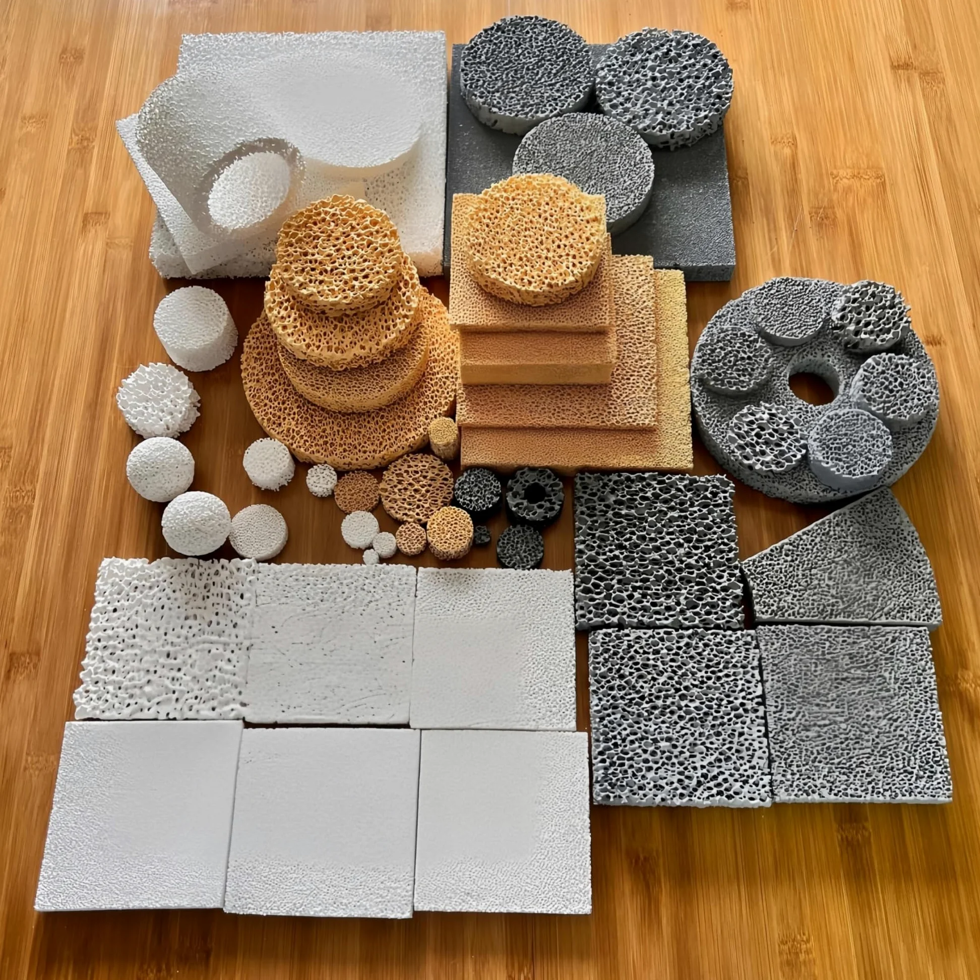 Filtro cerámico de espuma de alta temperatura - Filtro de fundición de alúmina y carburo de silicio for filtración de metal fundido 1 pieza(Al 60x60x15mm)