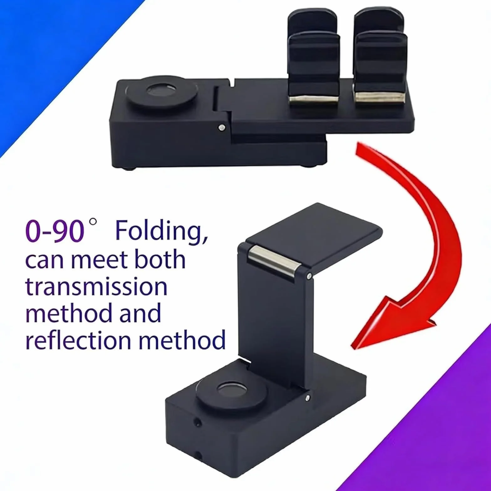 Soporte para Espectroscopio, Soporte de Difracción, Ángulo Ajustable 0-90°, para Joyeros Gemólogos