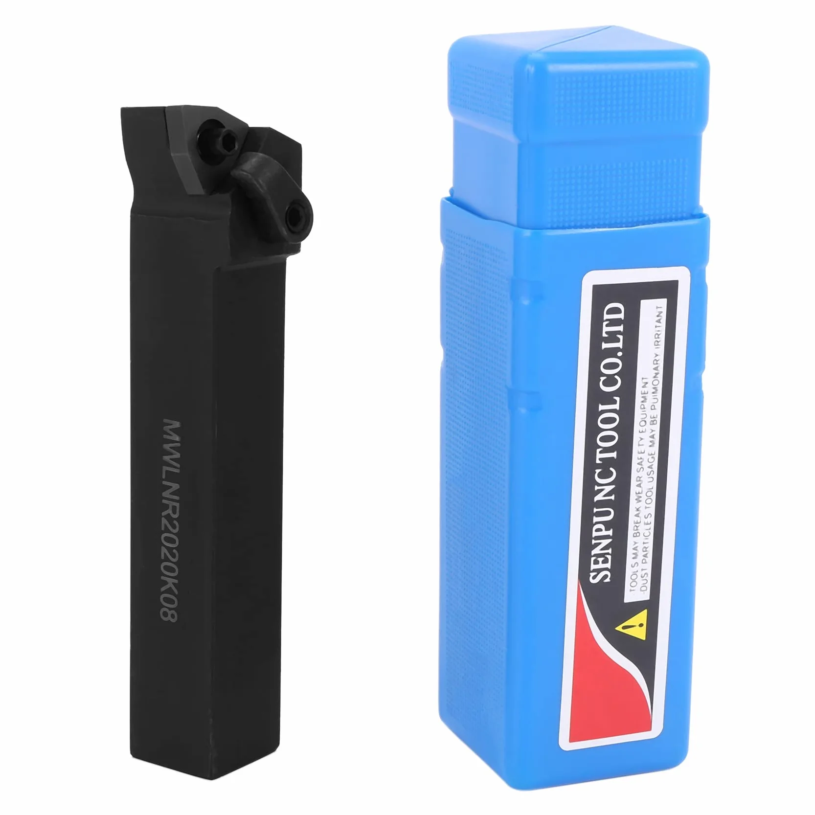 Portaherramientas de torneado MWLNR2020K08 20 mm + 10 insertos carburo WNMG0804