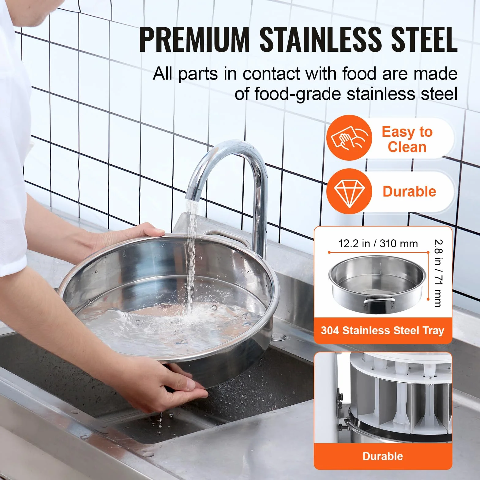 VEVOR Máquina Divisor de Masa Manual 10 Piezas Cortador de Masa de Prensa Manual Vertical 120-560 g con Bandeja y Hoja de Acero Inoxidable Máquina para Hacer Pan para Panadería, Restaurante