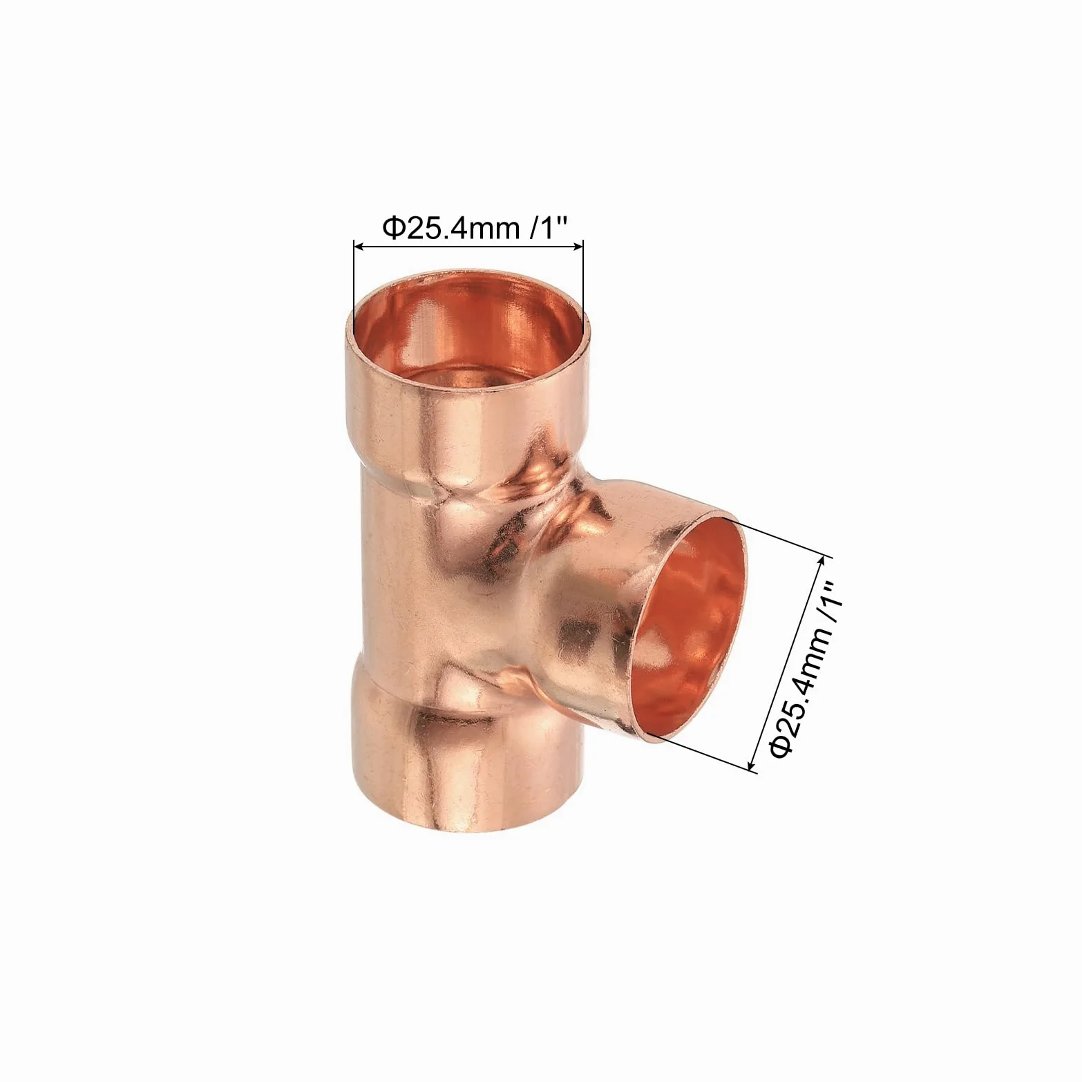 uxcell 25 conectores de cobre reductores de presión en T de 1 x 1 pulgada para suministro de fontanería y refrigeración