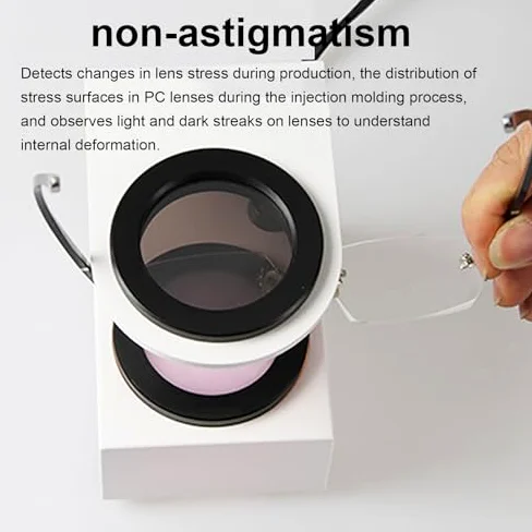 Medidor de tensión de lentes, medidor de estrés, detecta con precisión el estrés y la tensión de la lente, sin astigmatismo, para tiendas oculares y ópticas