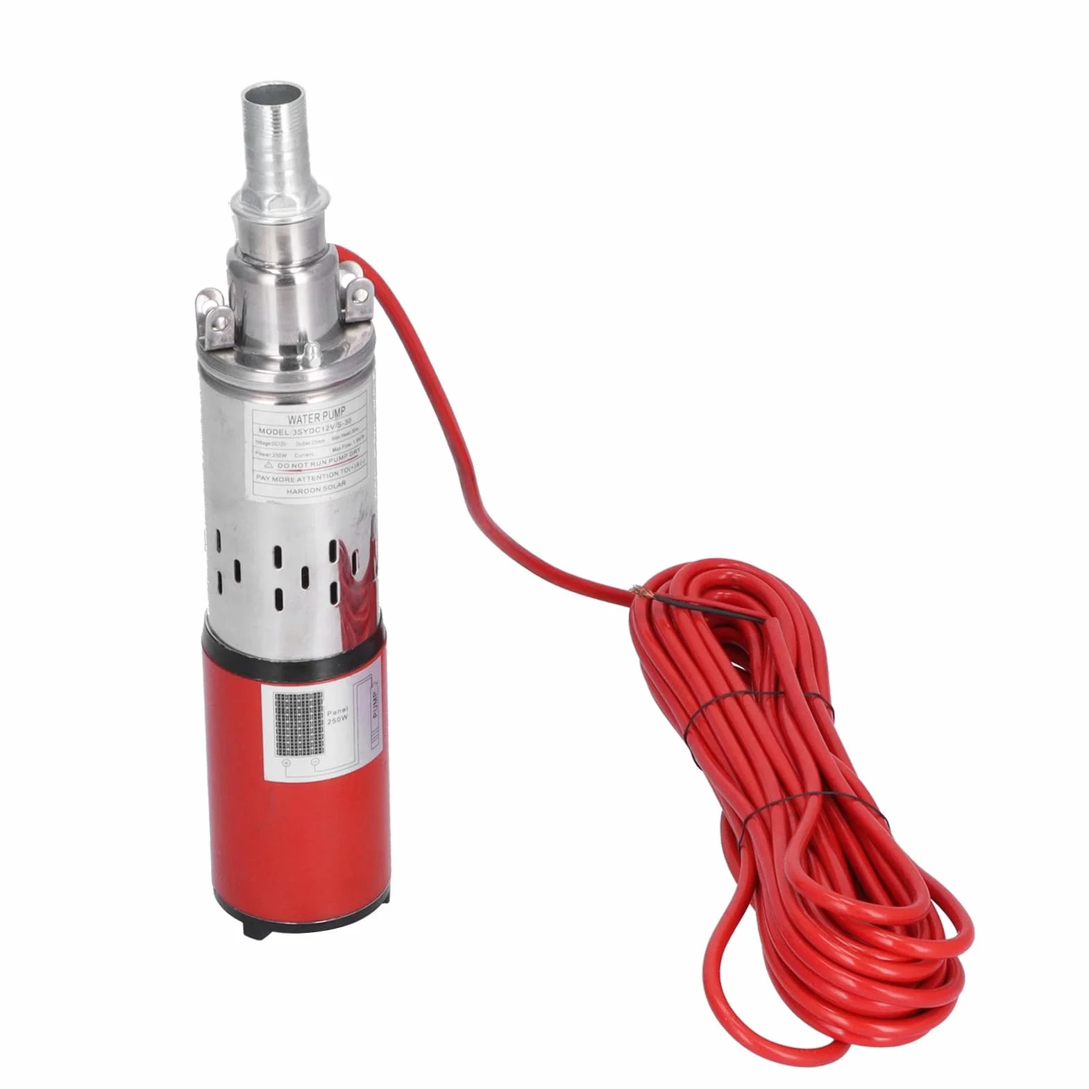 Bomba De Agua Solar DC12V / 10A Bomba De Pozo Profundo Bomba Sumergible De Tornillo De Alta Elevación Para Barco De Pesca Estanque De Peces Irrigación Agrícola