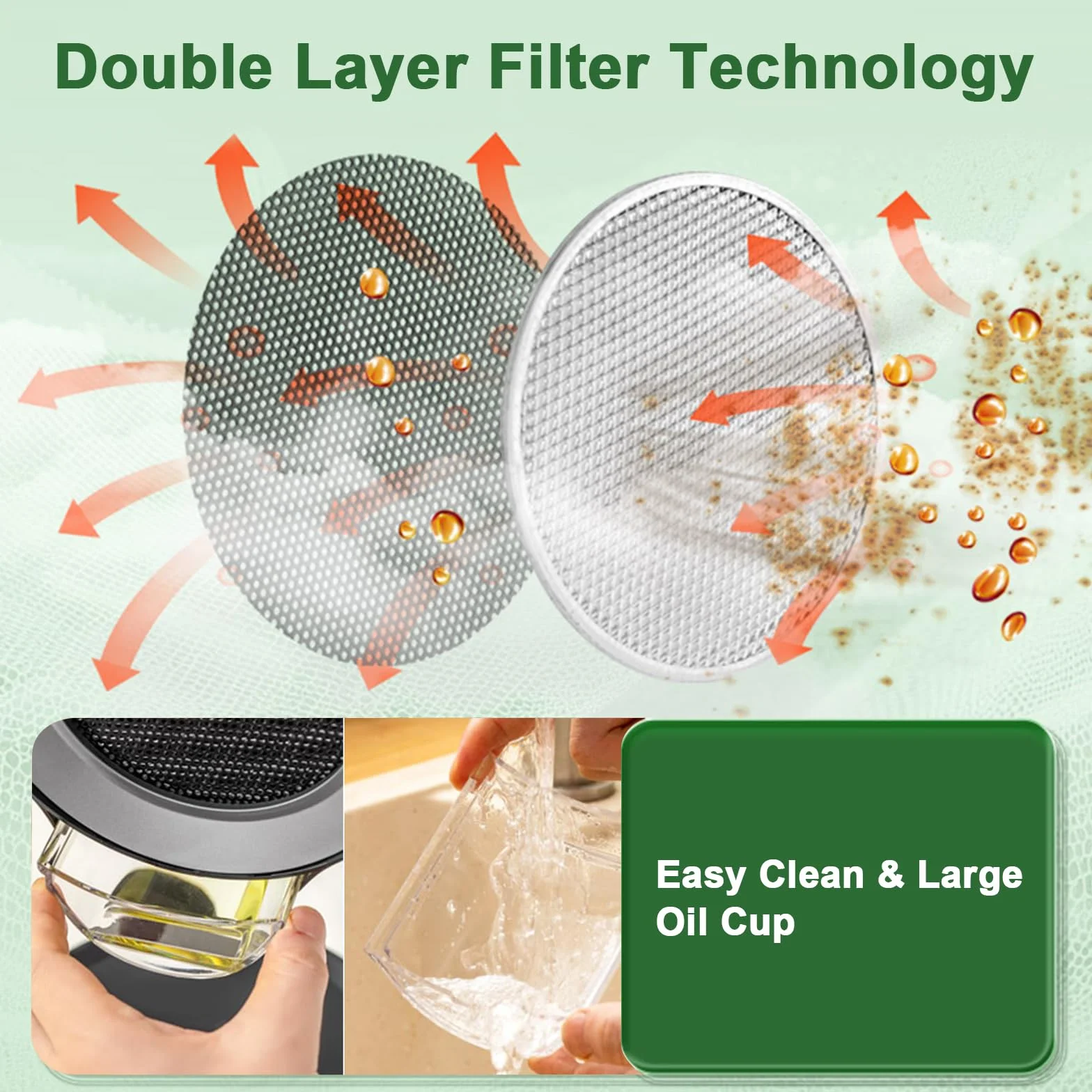 Campana Extractora Portátil para Cocina, Telescópica Inclinable, 3 Velocidades, Filtro de Aluminio