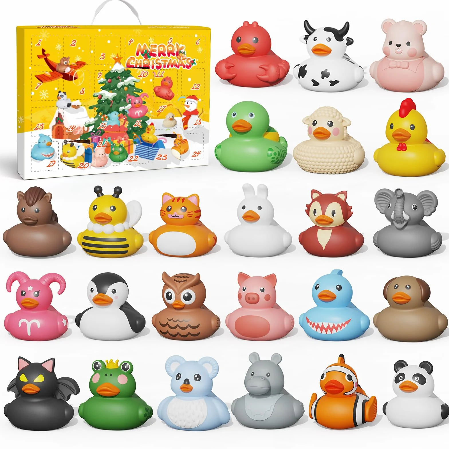 Grarain Calendario de Adviento para Niños 24 Días Juguetes de Baño Patos de Goma