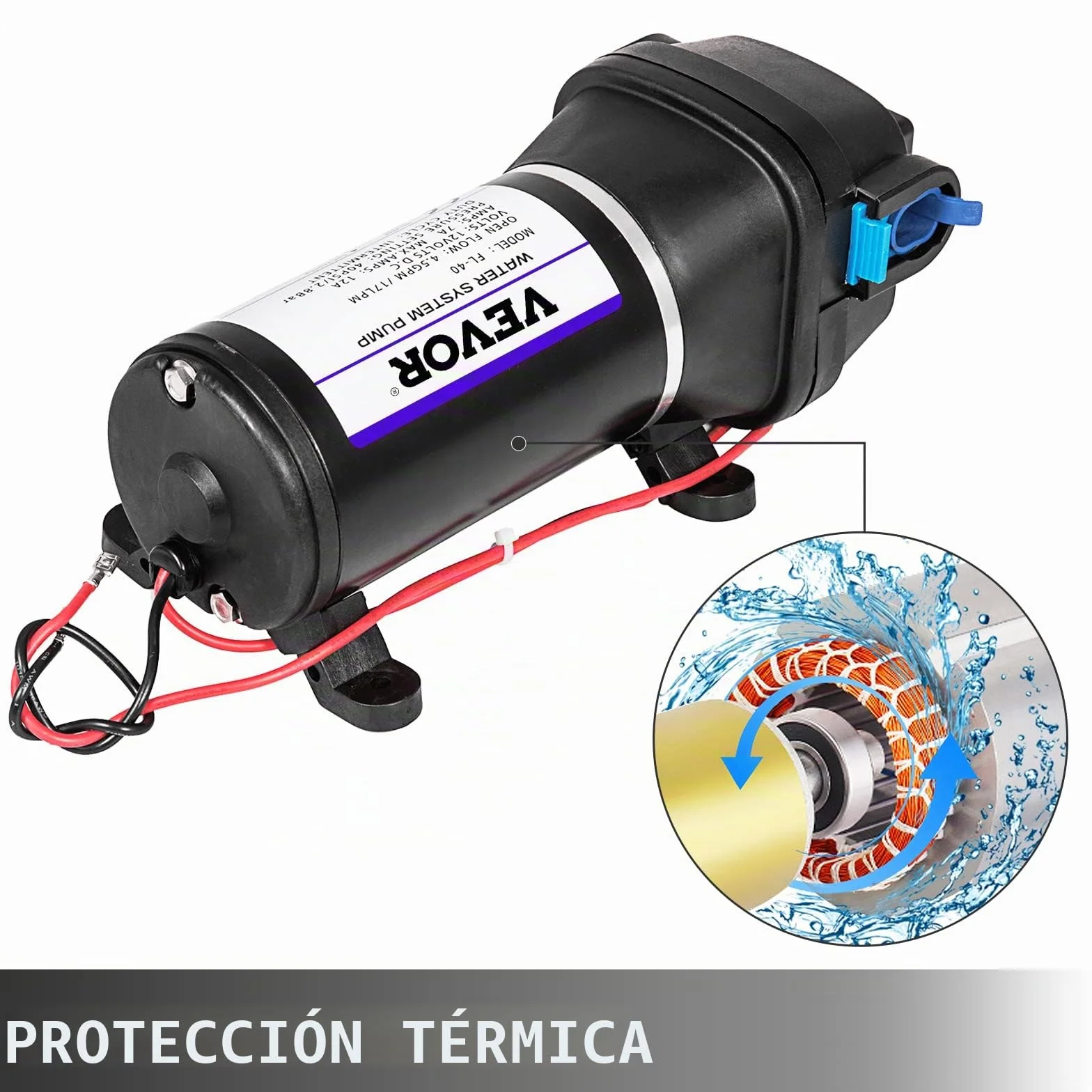 Bomba de diafragma de agua de alta presión FL-40 12V 17 l/min