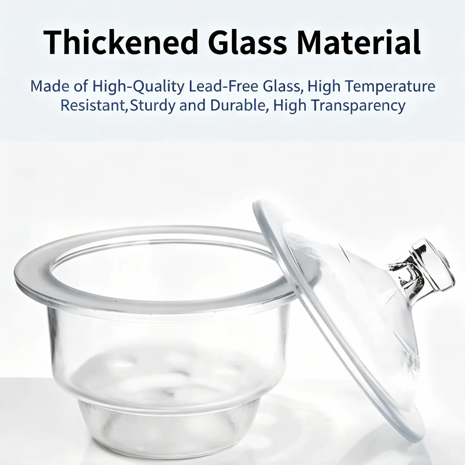 Desecador De Vidrio Al Vacío para Laboratorio, Cámara De Vacío De Vidrio Transparente, Placa De Porcelana Integrada, Diámetro Interior Opcional De 120 Mm a 400 Mm, Sellado Hermético