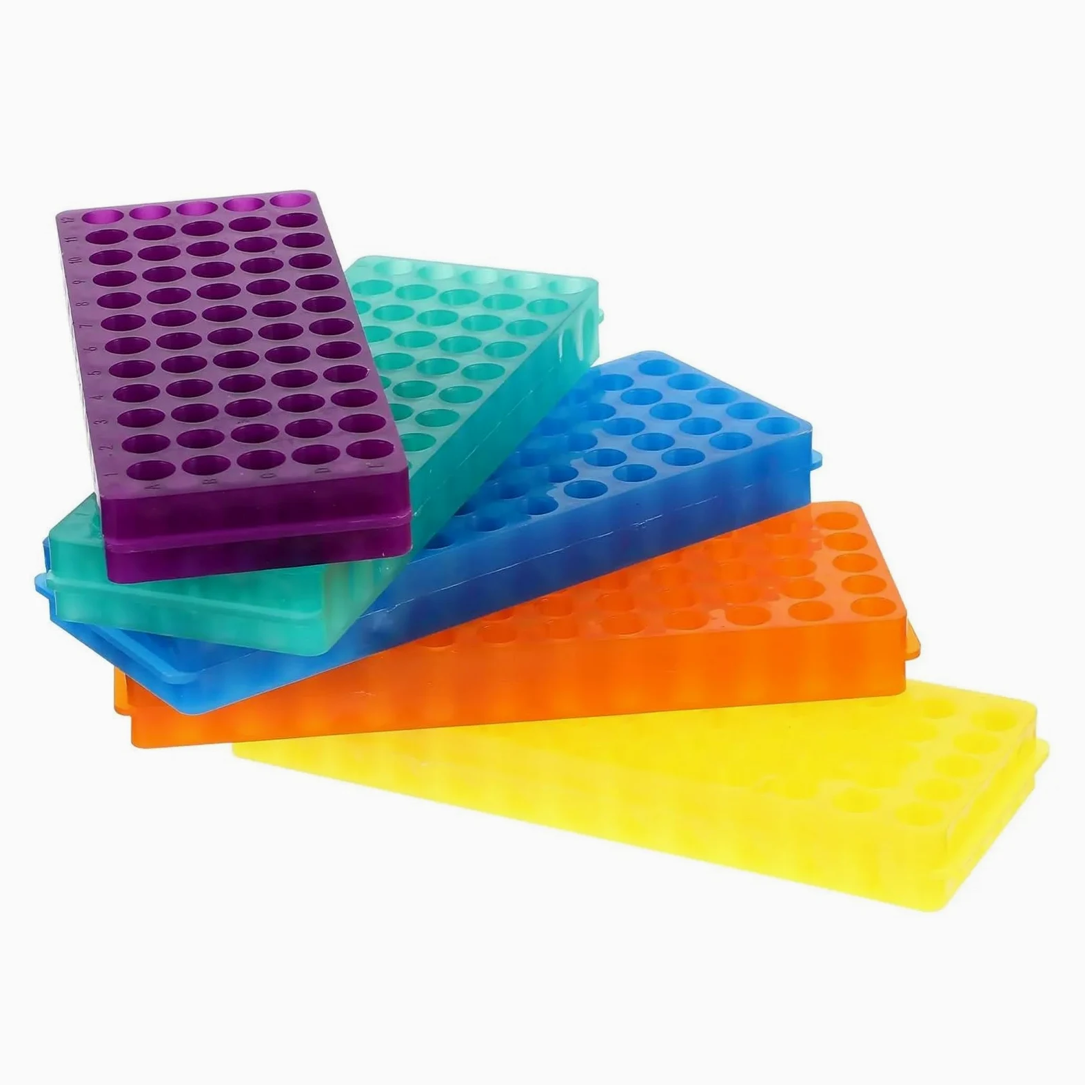 yingyingjia Gradilla for tubos de centrífuga (5 unidades), de plástico, con tapa de vidrio, 50 ml, soporte de almacenamiento, versión gruesa