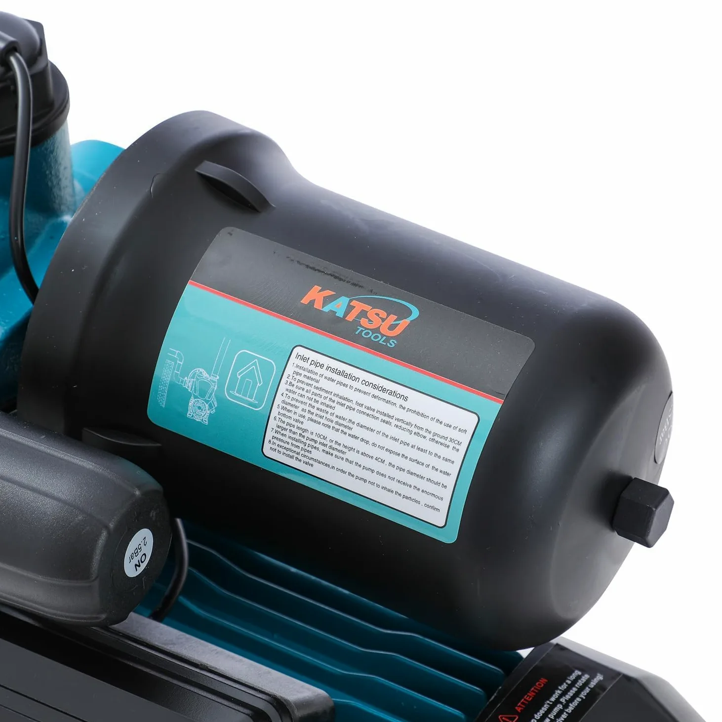 KATSU Bomba de Refuerzo de Agua de 550W, Automático Control de Presión, Autocebante Adecuado para Grifos de Agua para el Hogar y el Jardín 151437