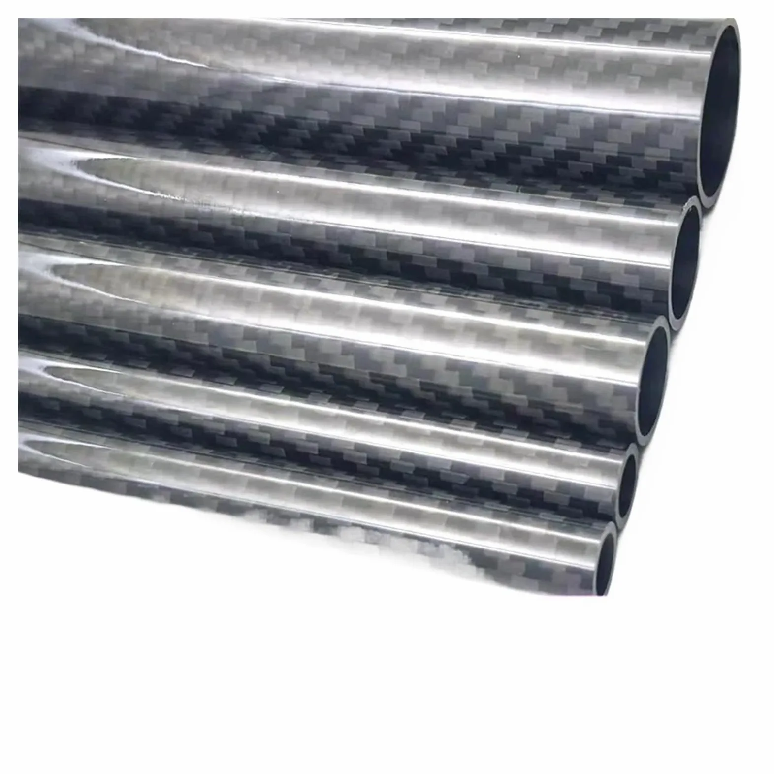 Tubo de fibra de carbono | Tubo de Fibra de Carbono 3K 2uds Liso Brillante(27x23x500mm 2pcs)
