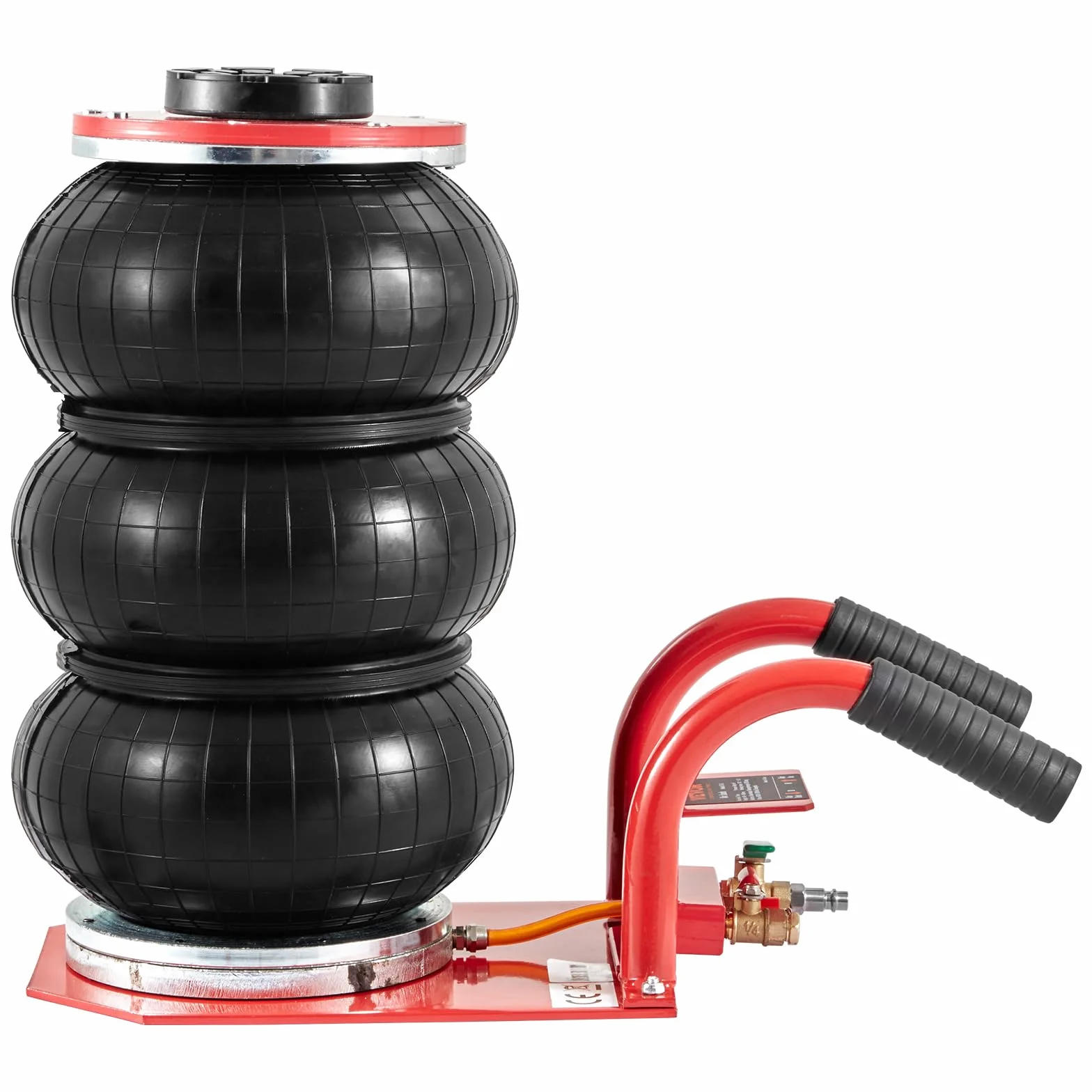 VEVOR Gato Neumático de Triple Bolsa Carga de 3 T Gato de Aire para Coche Elevación de 140-450 mm Gato Hidráulico Elevador Rápido para Reparación Mantenimiento Coche SUV Taller Garaje