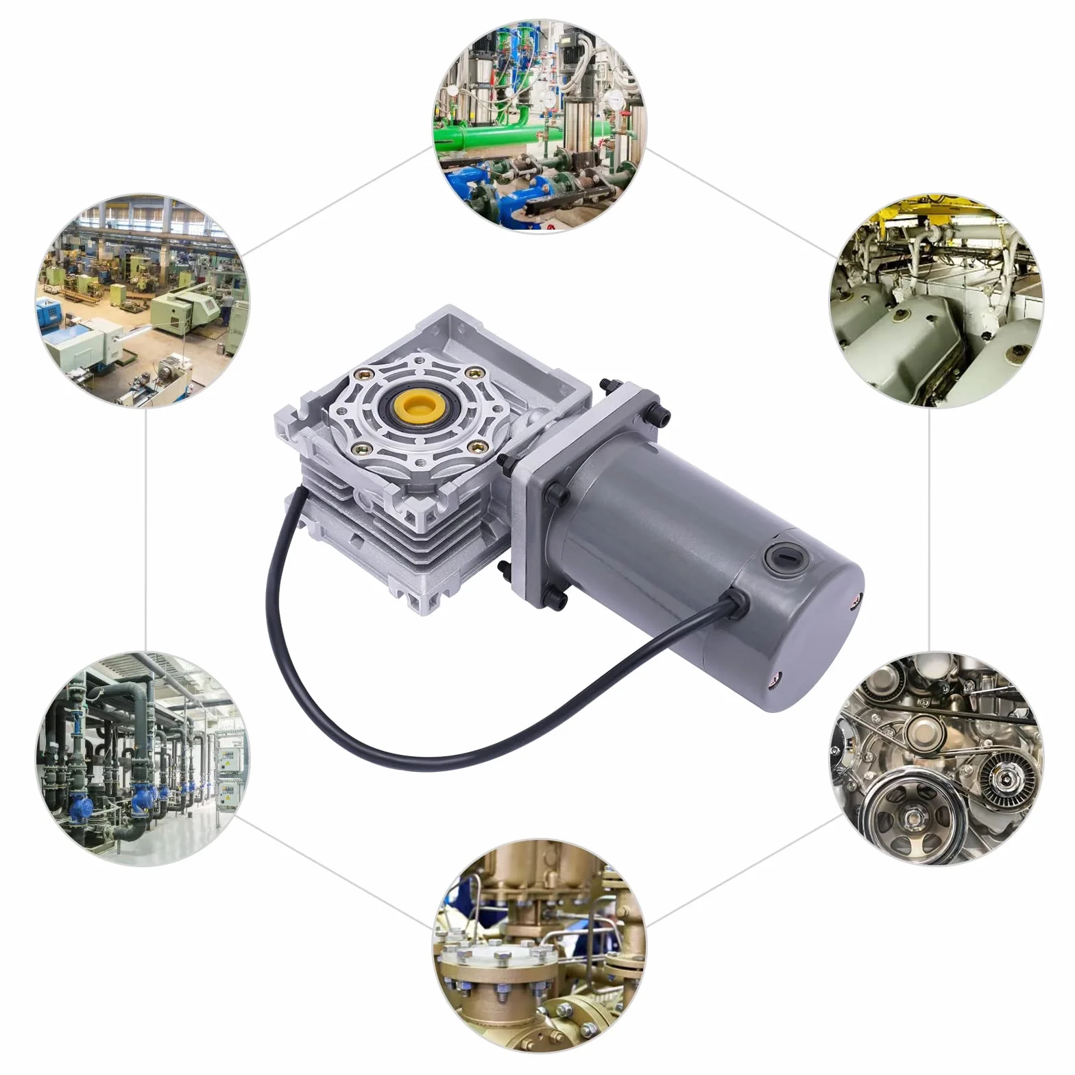 Motor de engranaje de 12 V CC, 120 W RV40, velocidad ajustable en sentido horario/CCW con autobloqueo, para barbacoas automáticas/mezcladores/puertas/ventanas, gris (12 V)