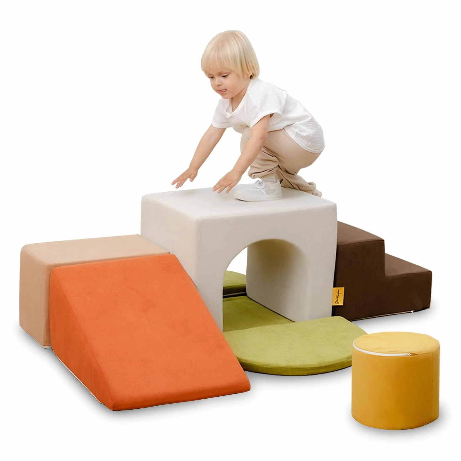 BanaSuper Bloques Espuma Educativos para Niños | Juego Motricidad Base Antideslizante | EN71 | 7 Bloques Psicomotricidad Modular Lavable