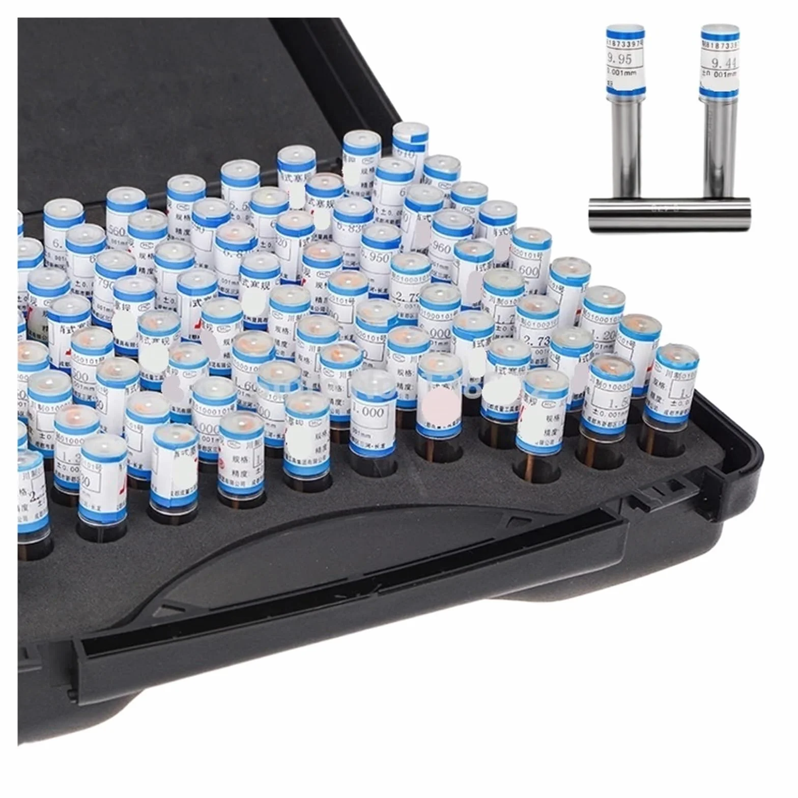 Juego de Calibradores de Pasadores 98 piezas/caja 0,30-10,00 mm paso 0,1 mm calibre de pasador de acero calibre de pasador calibre liso herramienta de medición de pasador