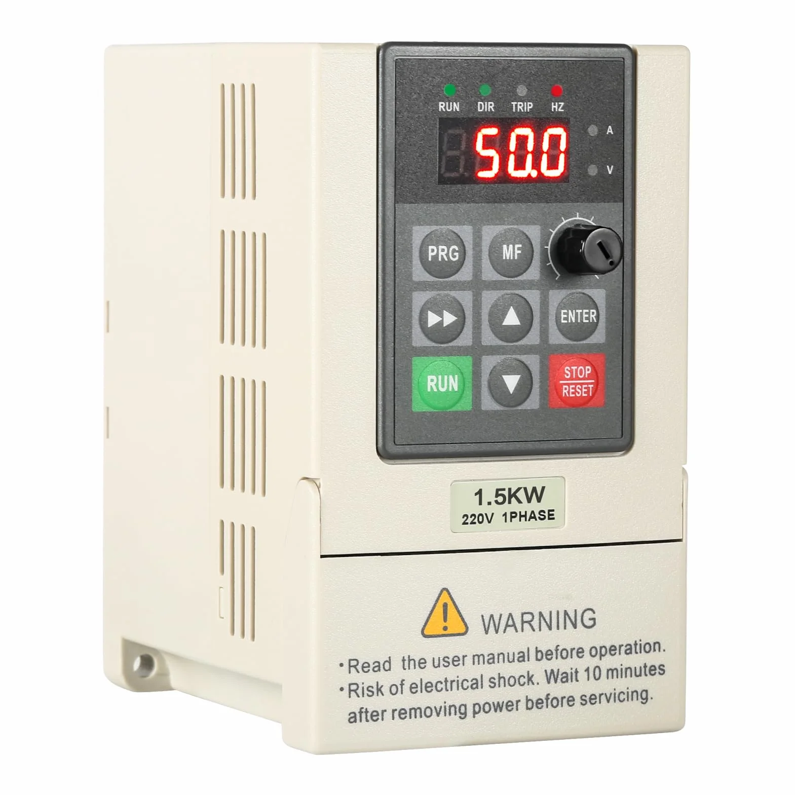 Jadeshay Variador de Frecuencia, 1.5KW 220V VFD Inversor Convertidor de Frecuencia Ajustable Variador de Frecuencia Monofásico a Trifásico para Control de Velocidad del Motor