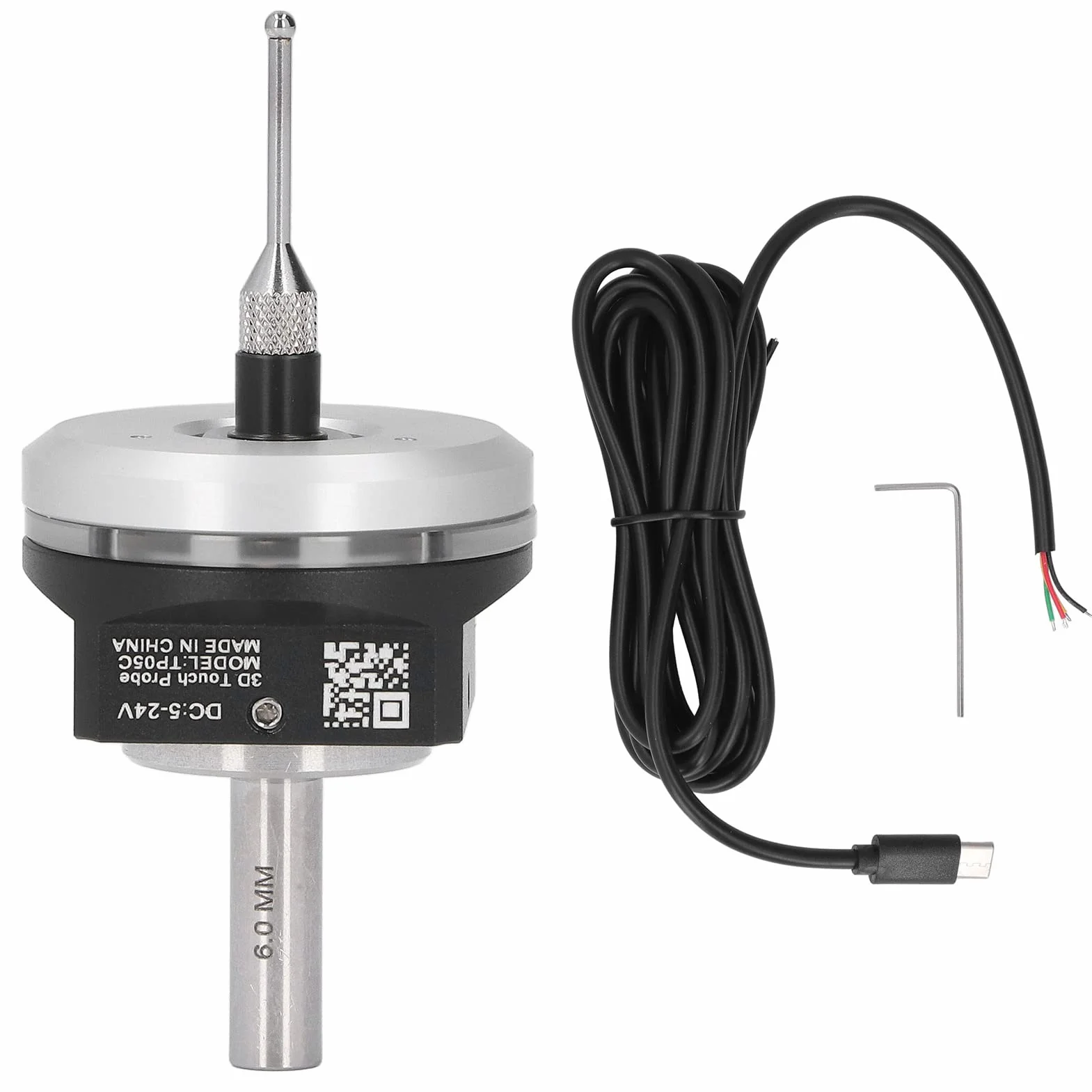 Buscador de borde de sonda táctil 3D CNC, para equipo CNC Mach3 DC 5~24 V, acero inoxidable + acero de tungsteno + aleación de aluminio, la sonda CNC de escritorio central