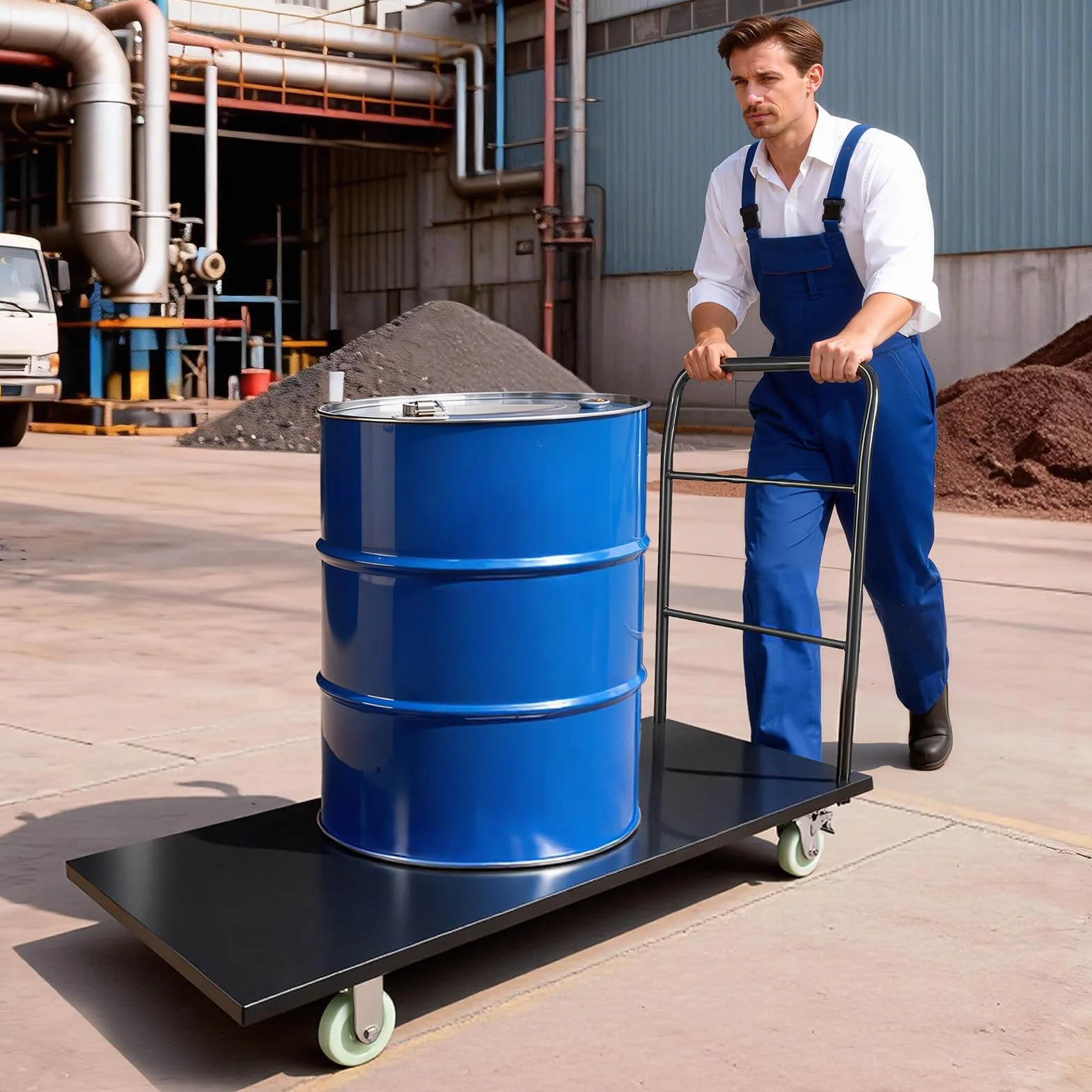 VEVOR Carro Plataforma Plegable 1525x700 mm para Trabajo Pesado, Carretilla de Transporte Carga de 907 kg, Carrito Portaequipajes con Plataforma con Ruedas, para Tareas Domésticas, Almacén, Mudanza
