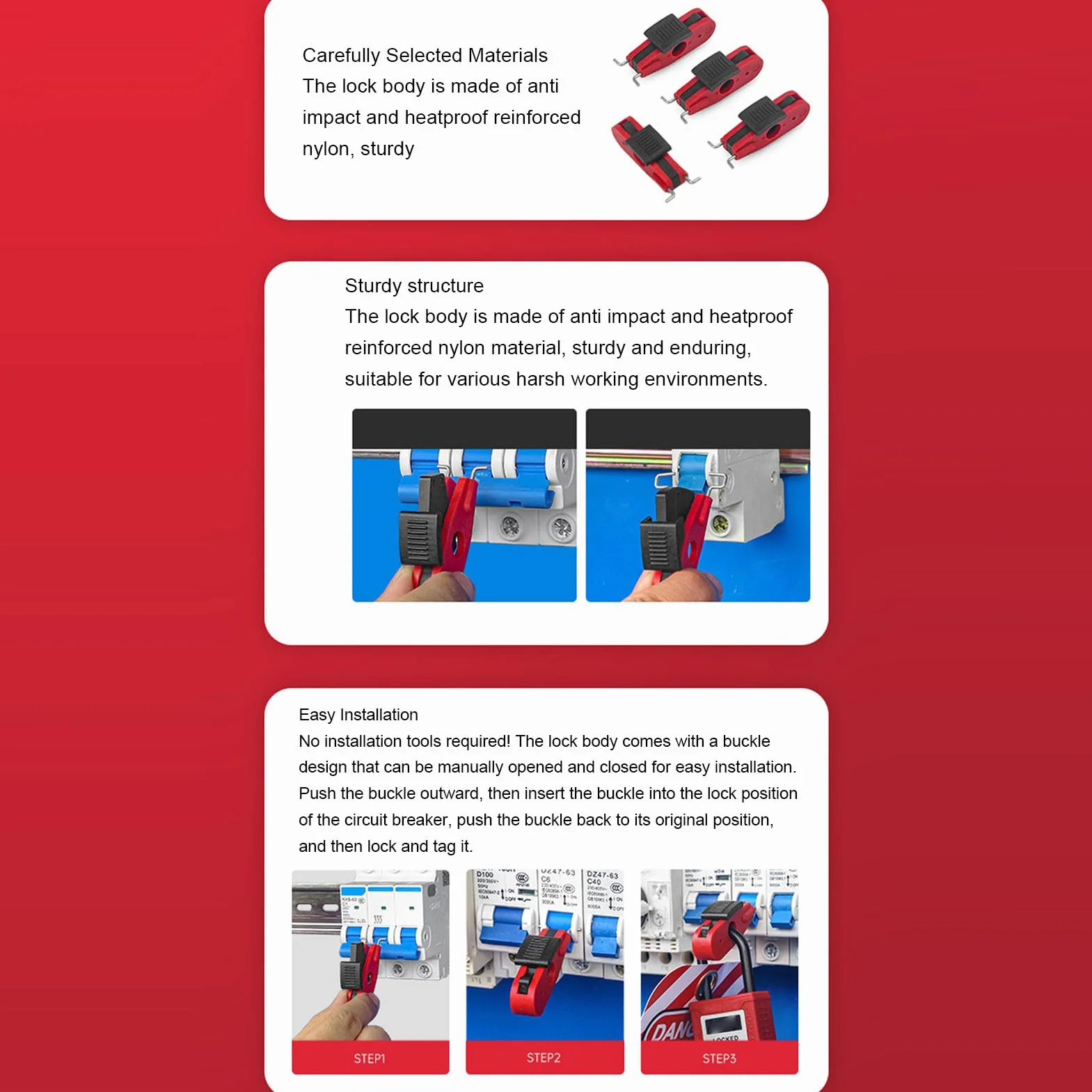 Generic Kit Loto de Bloqueo y Etiquetado, Cerrojos de Bloqueo de Grupo de Seguridad Completo, Abrazadera de Etiquetado en de Disyuntor con Función de Kit de Seguridad, Ideal para Aplicaciones