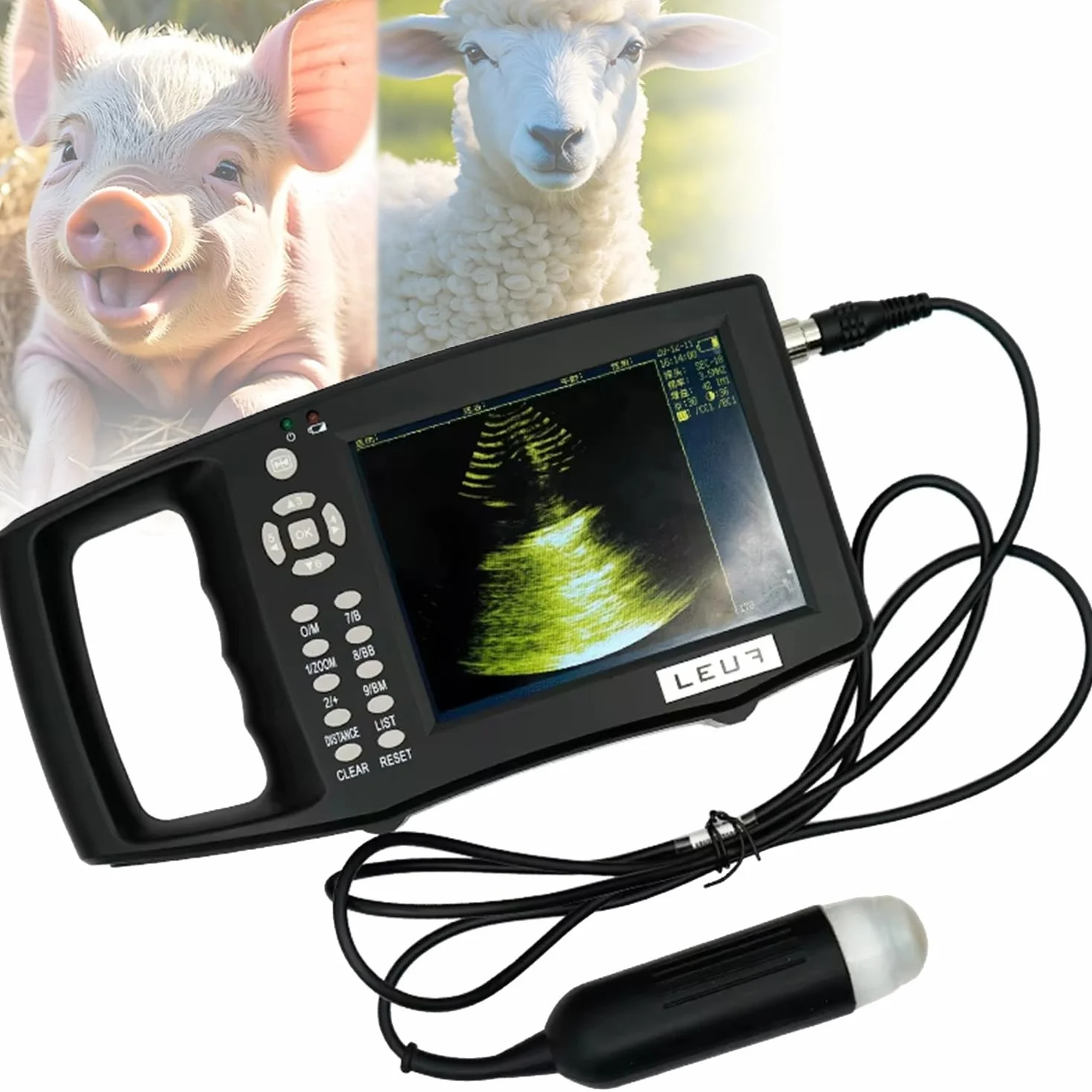 Ecógrafo Veterinario Portátil Para Control De Gestación,Pantalla Lcd De 5.6" - Detector De Ultrasonido Veterinario De Mano Con Sonda 3.5 Mhz - Para Uso En Granjas Y Pequeños Animales