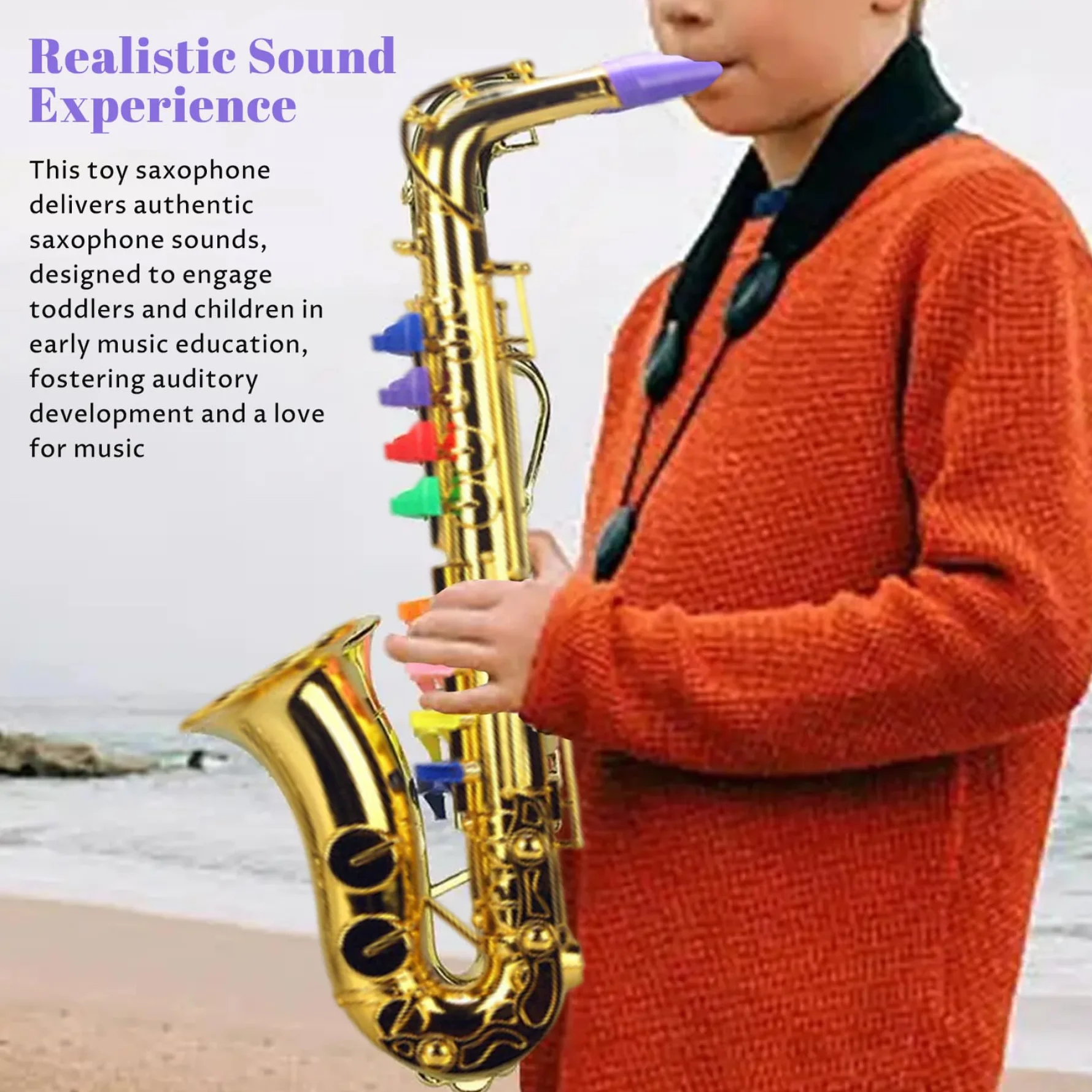 Saxofón de Juguete de Plástico Realista para Niños Pequeños