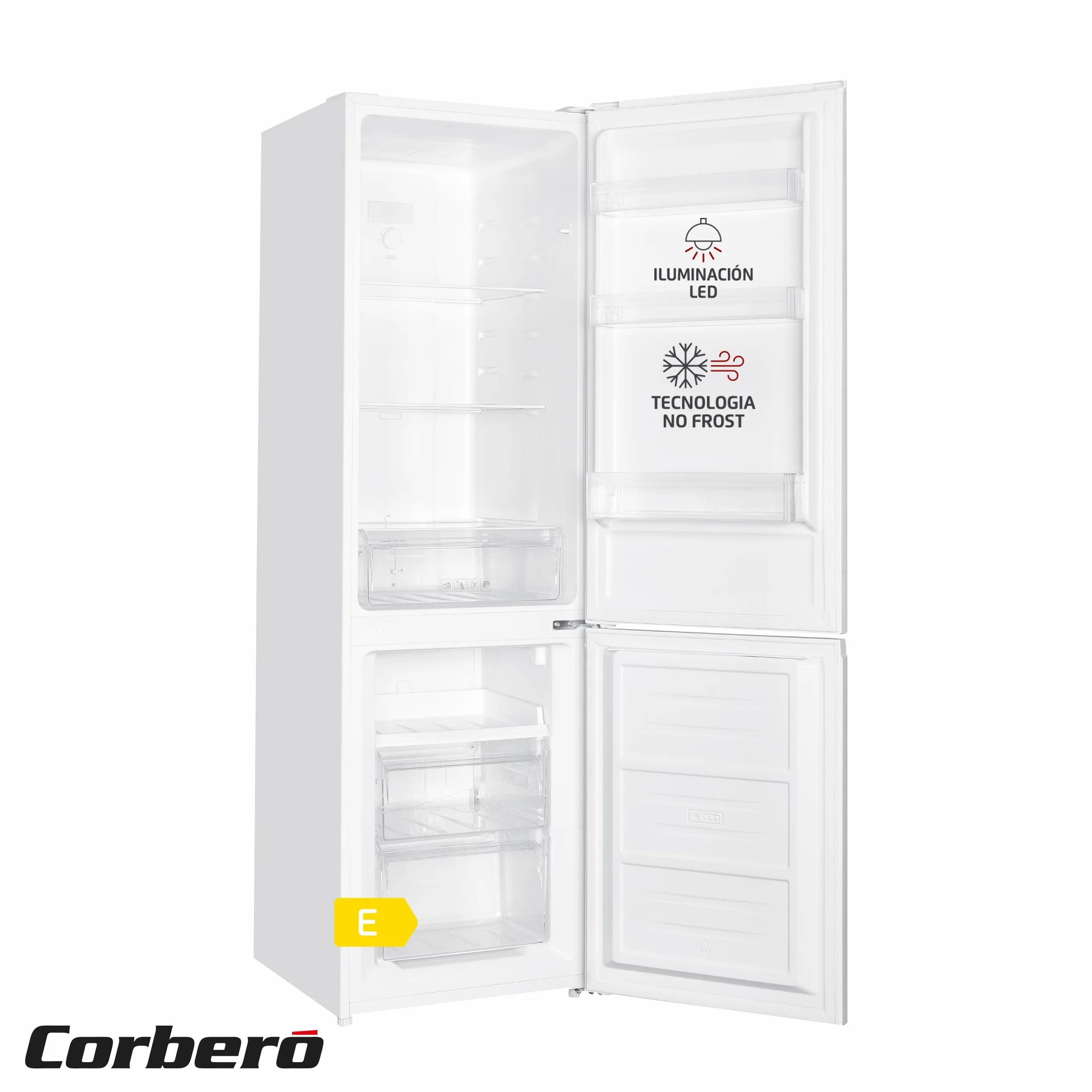 Frigorífico Combi Corbero CCH18024W No Frost 253L 181 cm Luz LED Blanco