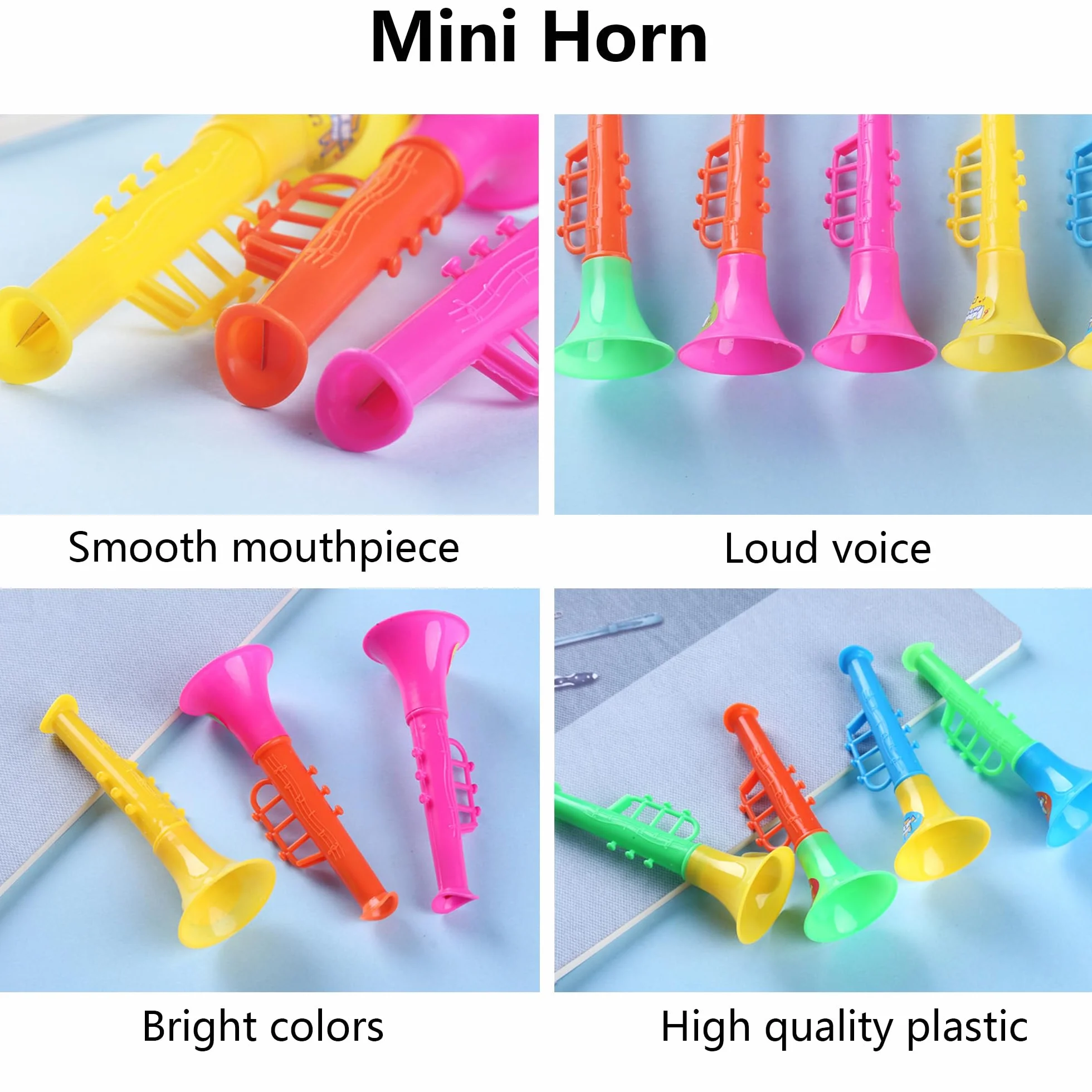 Tocando Mini Trompeta Cuerno Vuvuzela Plástico Niños Accesorios Fiesta Cumpleaños 20 Pcs