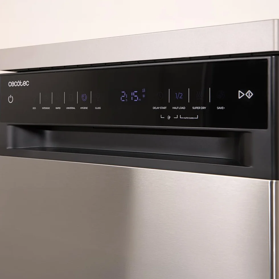 Cecotec Lavavajillas 45 cm Libre Instalación Bolero Aguazero 4560 Inox Connected 11 Cubiertos 9 Programas Motor Inverter Plus Duo Panel Touch WIFI