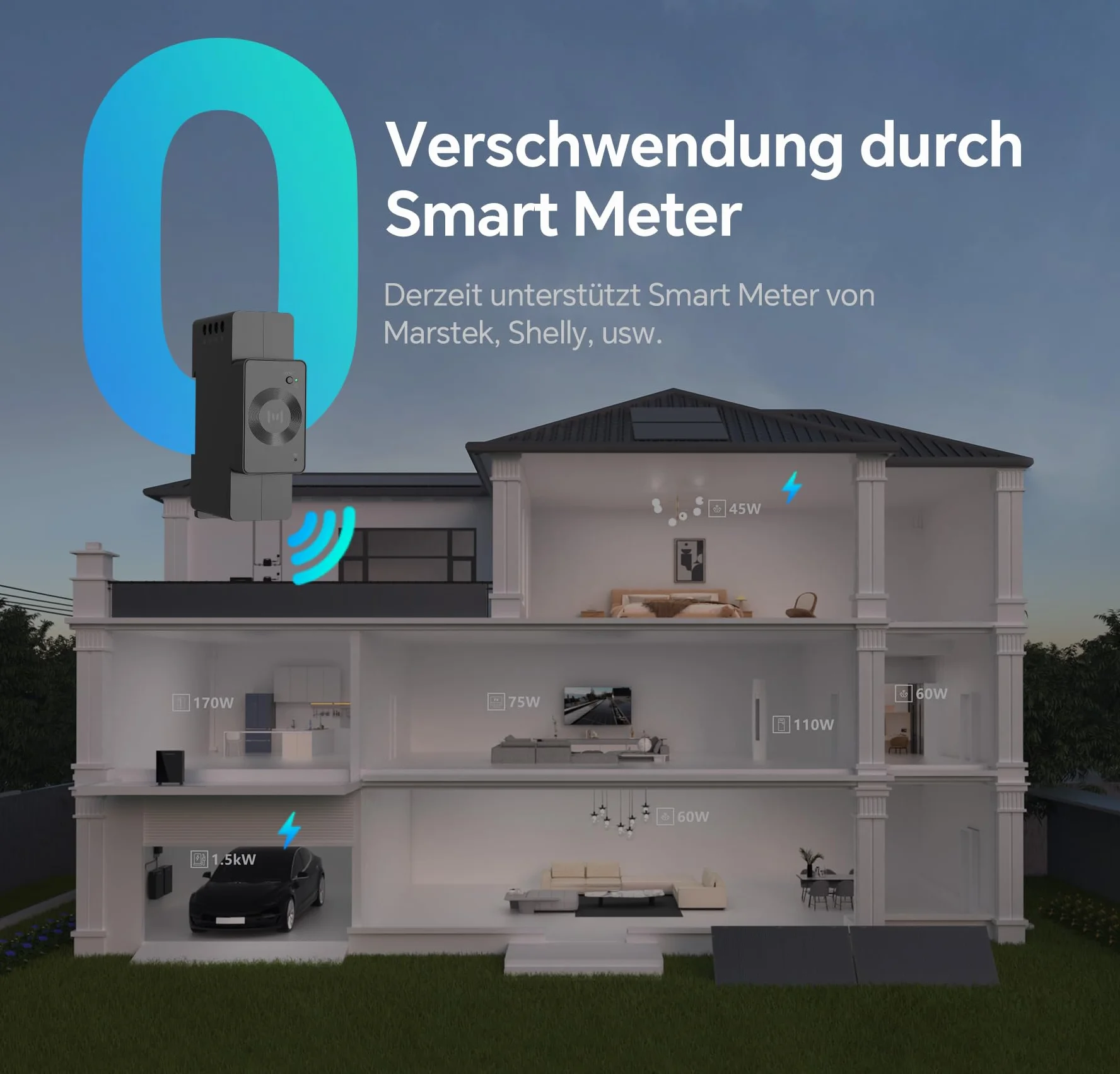 MARSTEK 5120 Wh Venus-E - Central de balcón con medidor inteligente CT002 y microinversor MI800 W, sistema solar todo en uno, 0% IVA para particulares