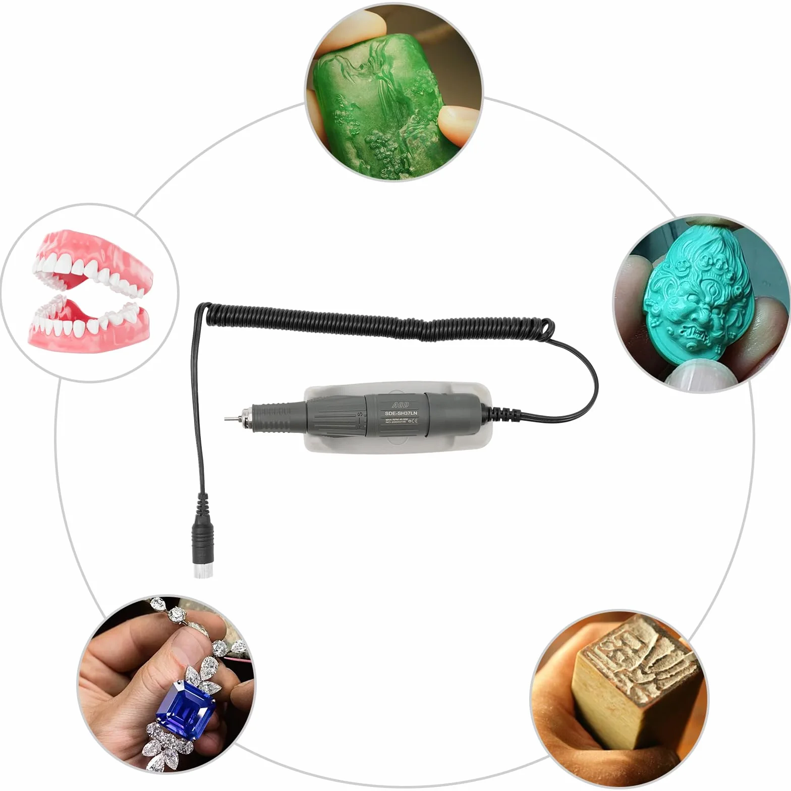 SDE-SH37LN N8 Micromotor Eléctrico Pulidora 45KRPM Laboratorio Portátil