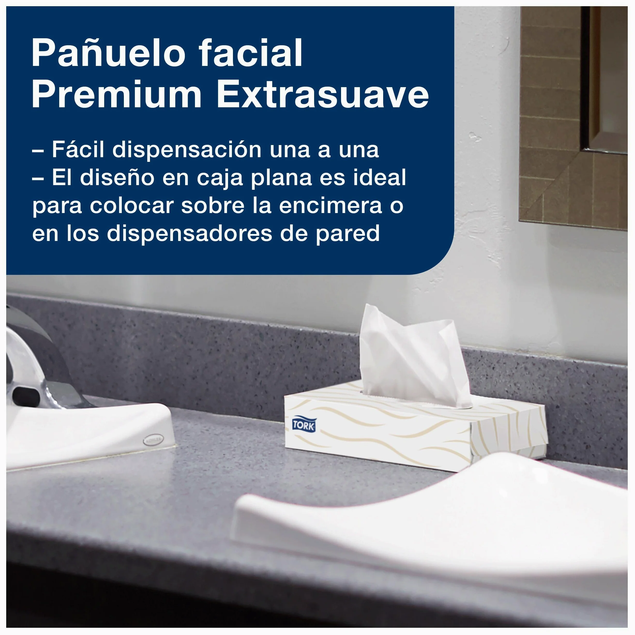 Tork Pañuelos Faciales Suaves Blancos F1, Premium, 2 capas, 30 x 100 hojas, 140280
