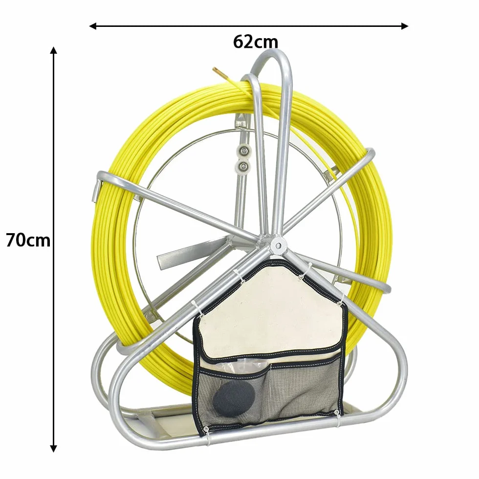 150 m de cinta para pescado de fibra de vidrio, 6 mm x 150 m, tubo con mango de goma