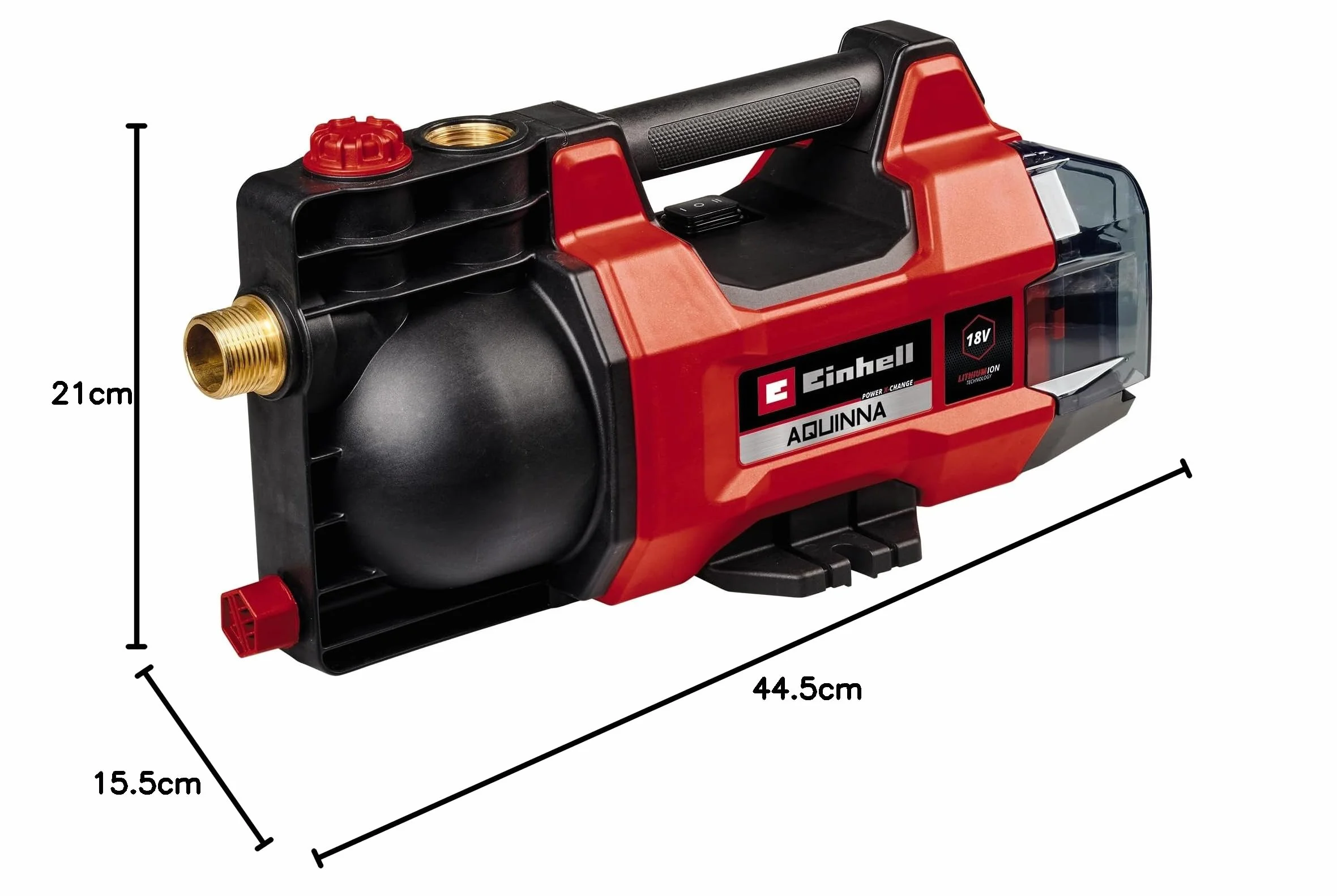 Einhell Bomba de jardín con batería AQUINNA 18/28 Power X-Change (18 V, caudal máx. 2800 l/h, máx. 25 m de altura de impulsión, modo ECO/BOOST, protección contra heladas y sobrecargas, sin batería)