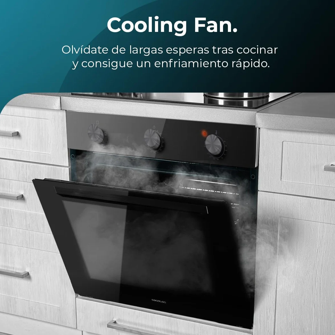 Cecotec Horno Integrable Convencional Bolero Hexa C136000 2800W 77L Steam Assist Triple Glass