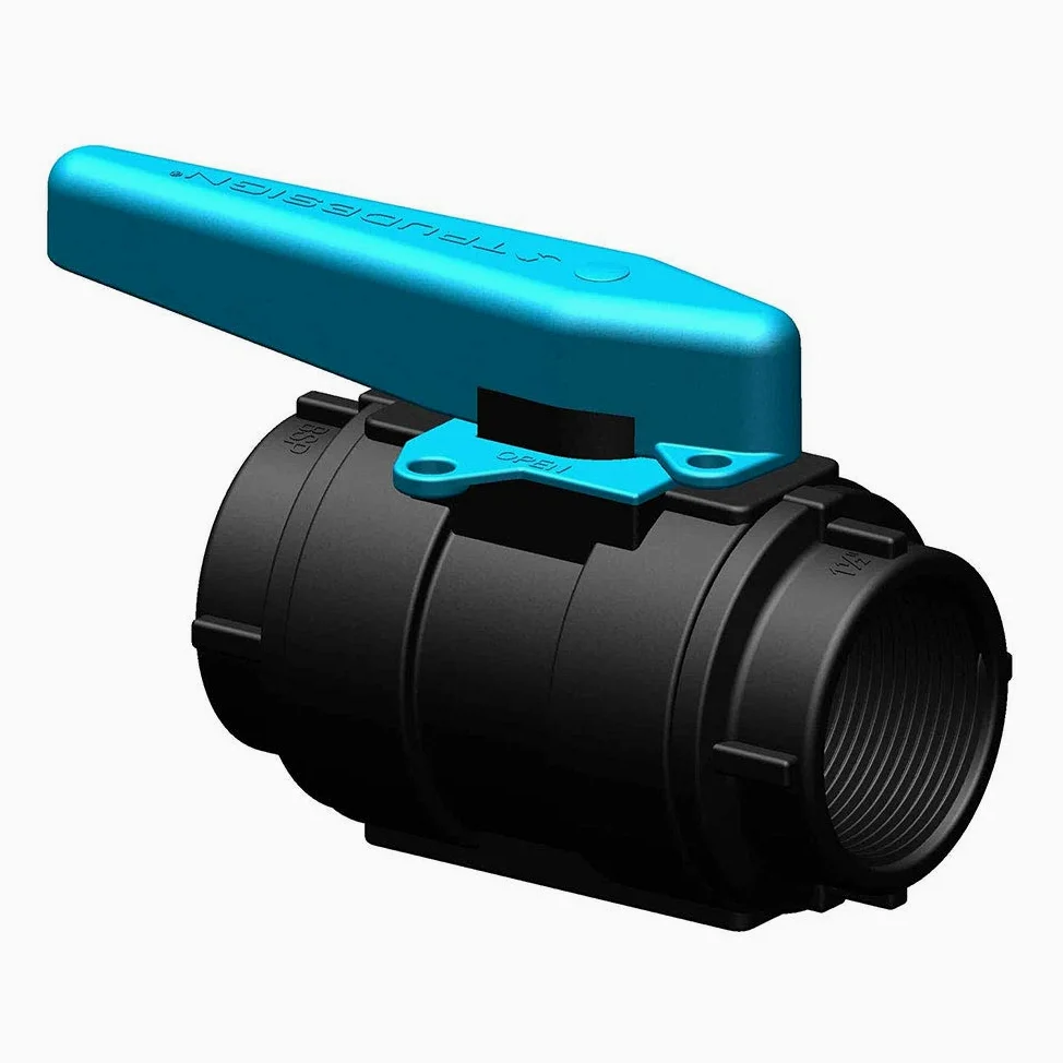 TRU-DESIGN PLASTICS, TD 58372 KS - Válvula de cierre de bola, 1 1/2", color azul