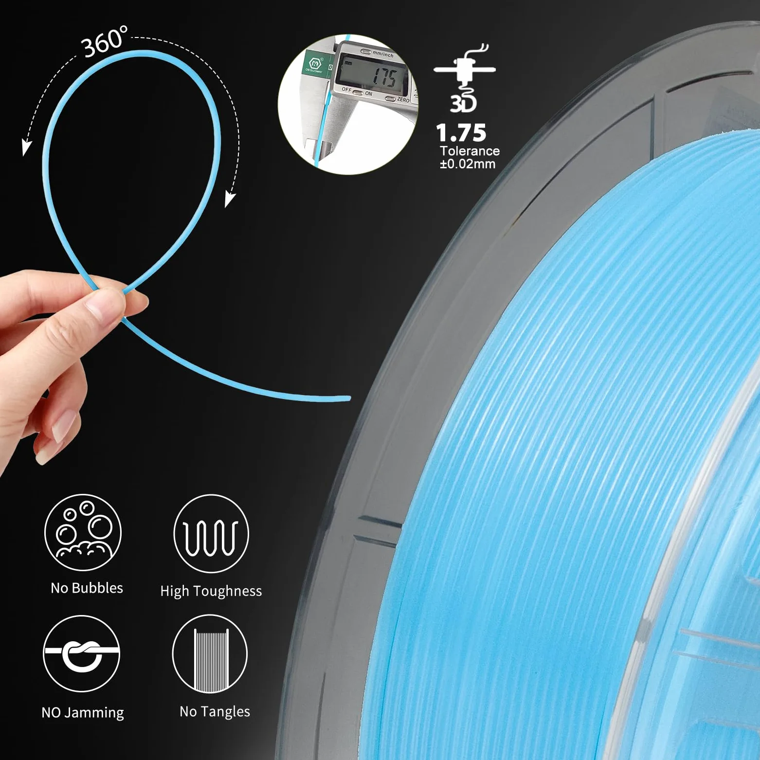 iSANMATE 4KG PETG Glow in the Dark Filamento 1,75 mm, Filamento para impresora 3D Bobina de 1KG*4, Precisión dimensional +/- 0,03 mm