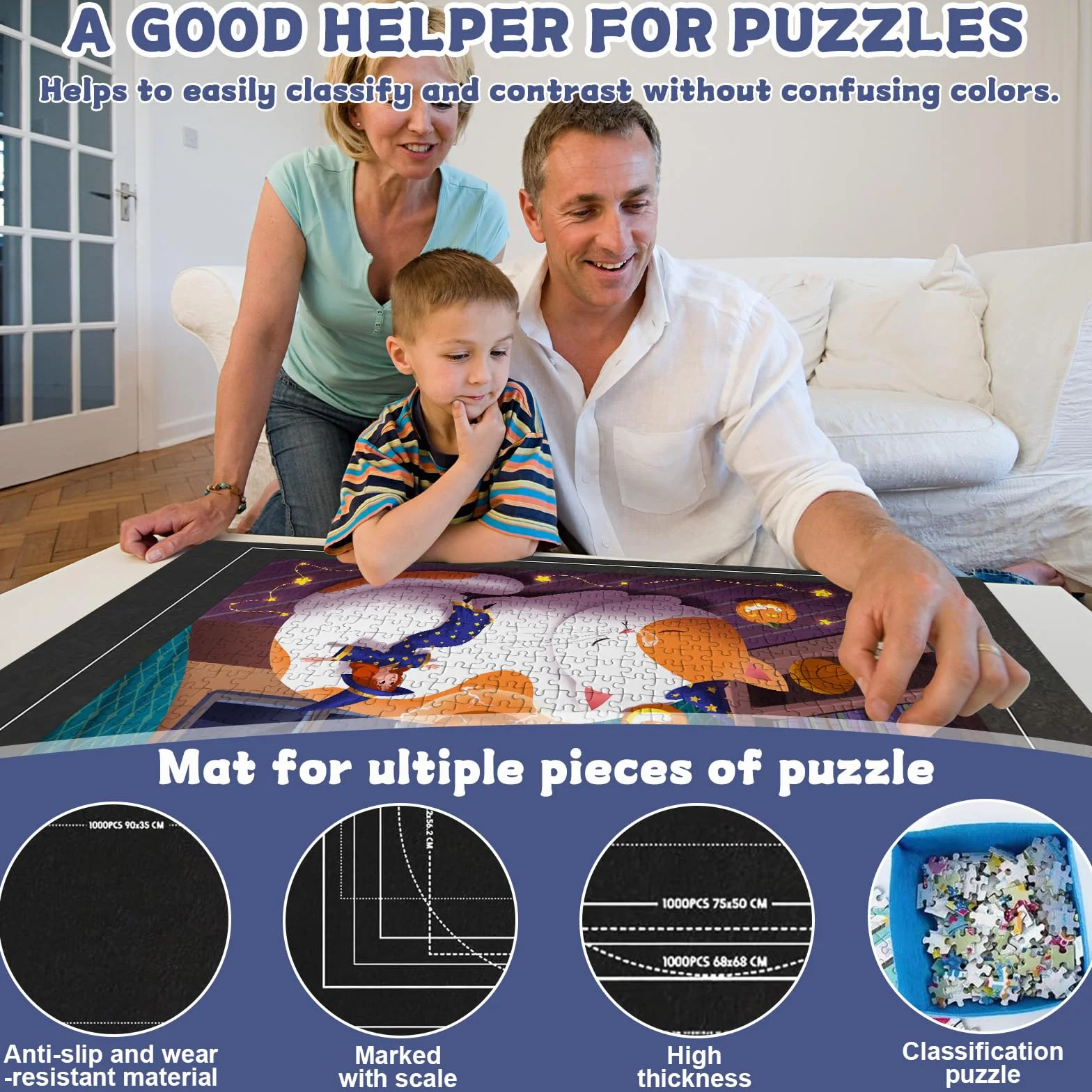 Puzzle Mat 3000 Pieces Non-Slip Roll to Store