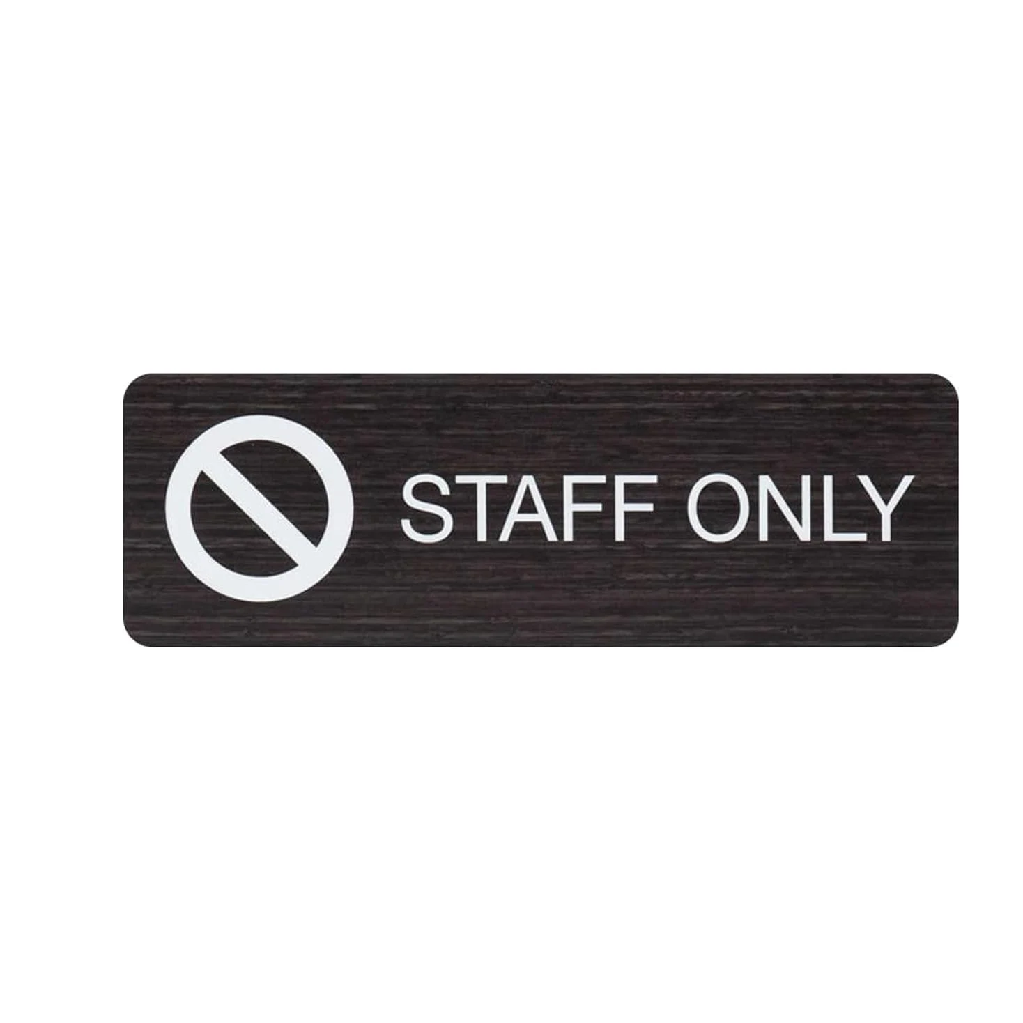 Letrero de madera oscura con texto en inglés "Staff Only", de madera sintética, fácil de pegar, para colgar en la puerta, para restaurante, pequeña empresa, fabricado en Estados Unidos