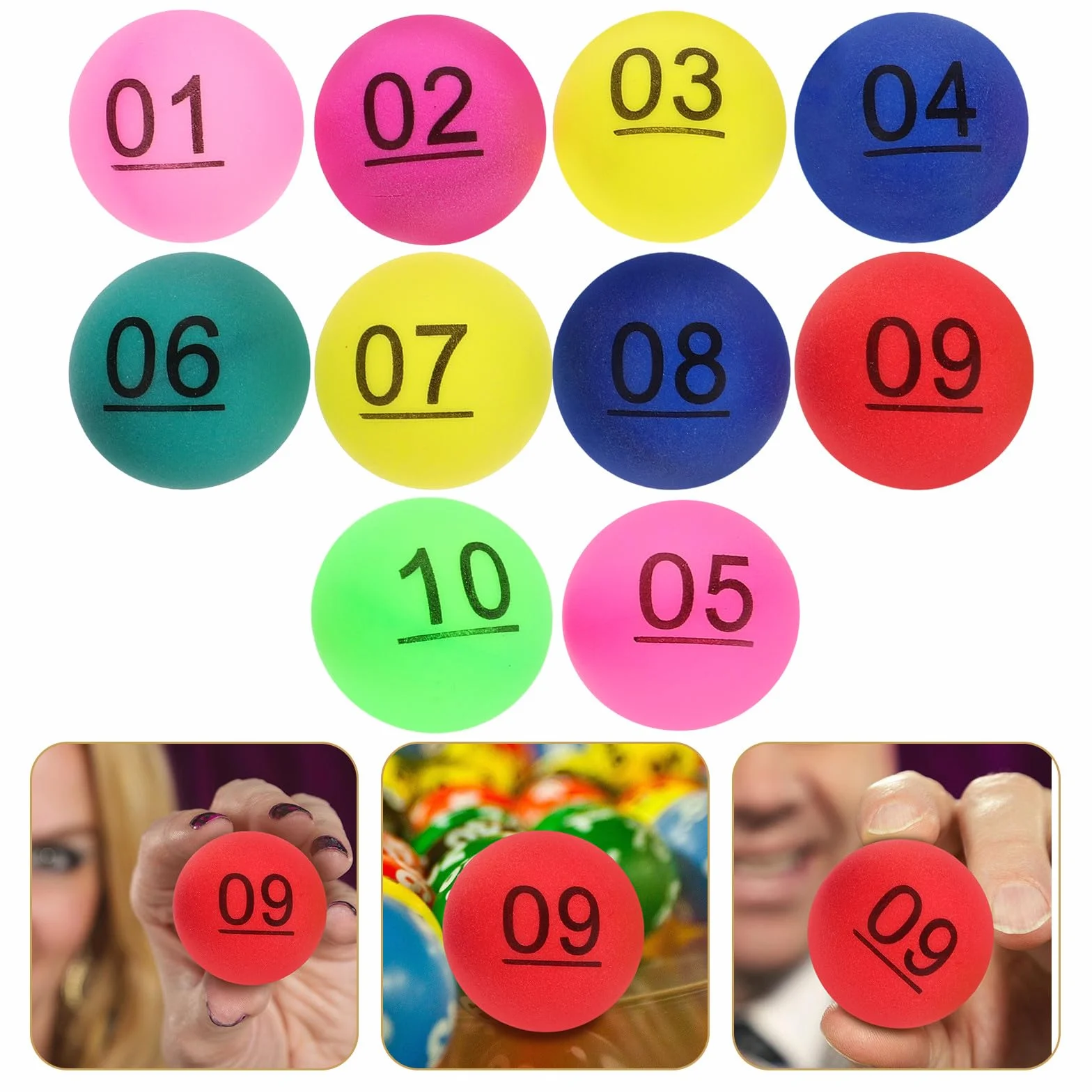 Bolas Numeradas para Sorteos Multicolor PP 10 Juegos Rifas