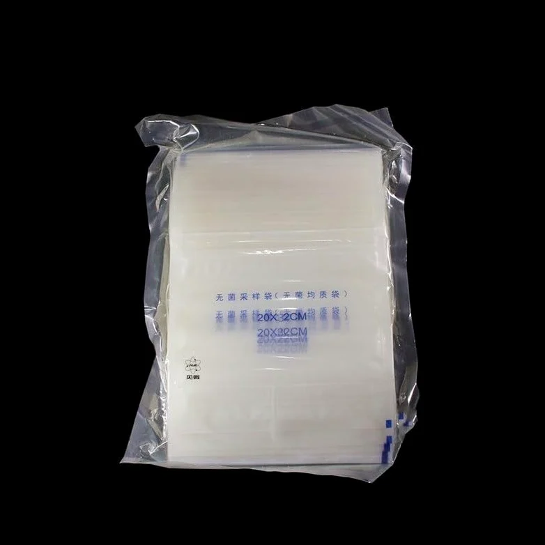 Bolsa homogénea estéril con tira de sellado, 20 cm x 32 cm, bolsa de muestreo aséptica for homogeneización de muestreador de 400 ml, bolsa de PE, 100 unidades/paquete